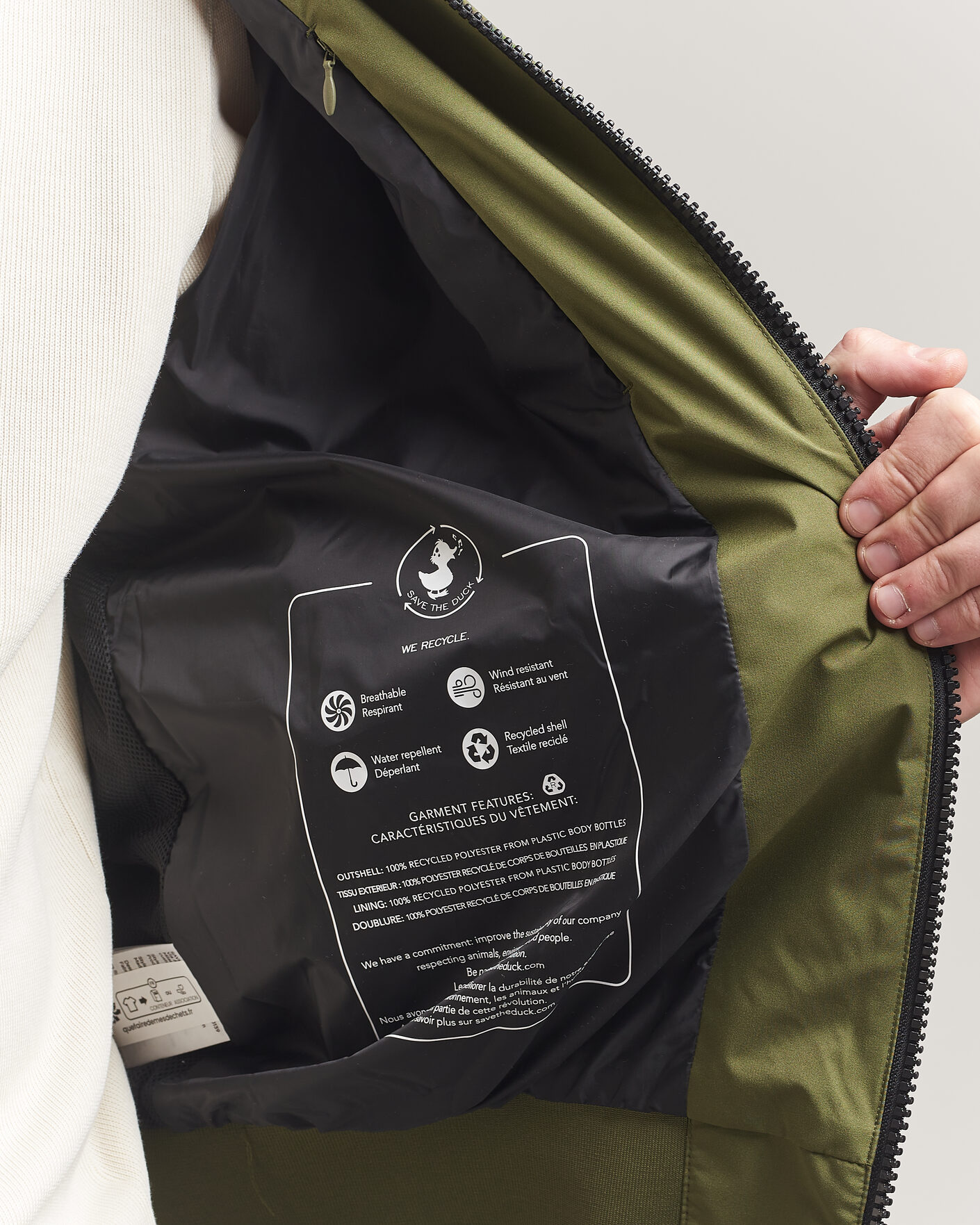 Mies | Takit | Save The Duck | Finlay Nylon Harrington Jacket Dusty Olive