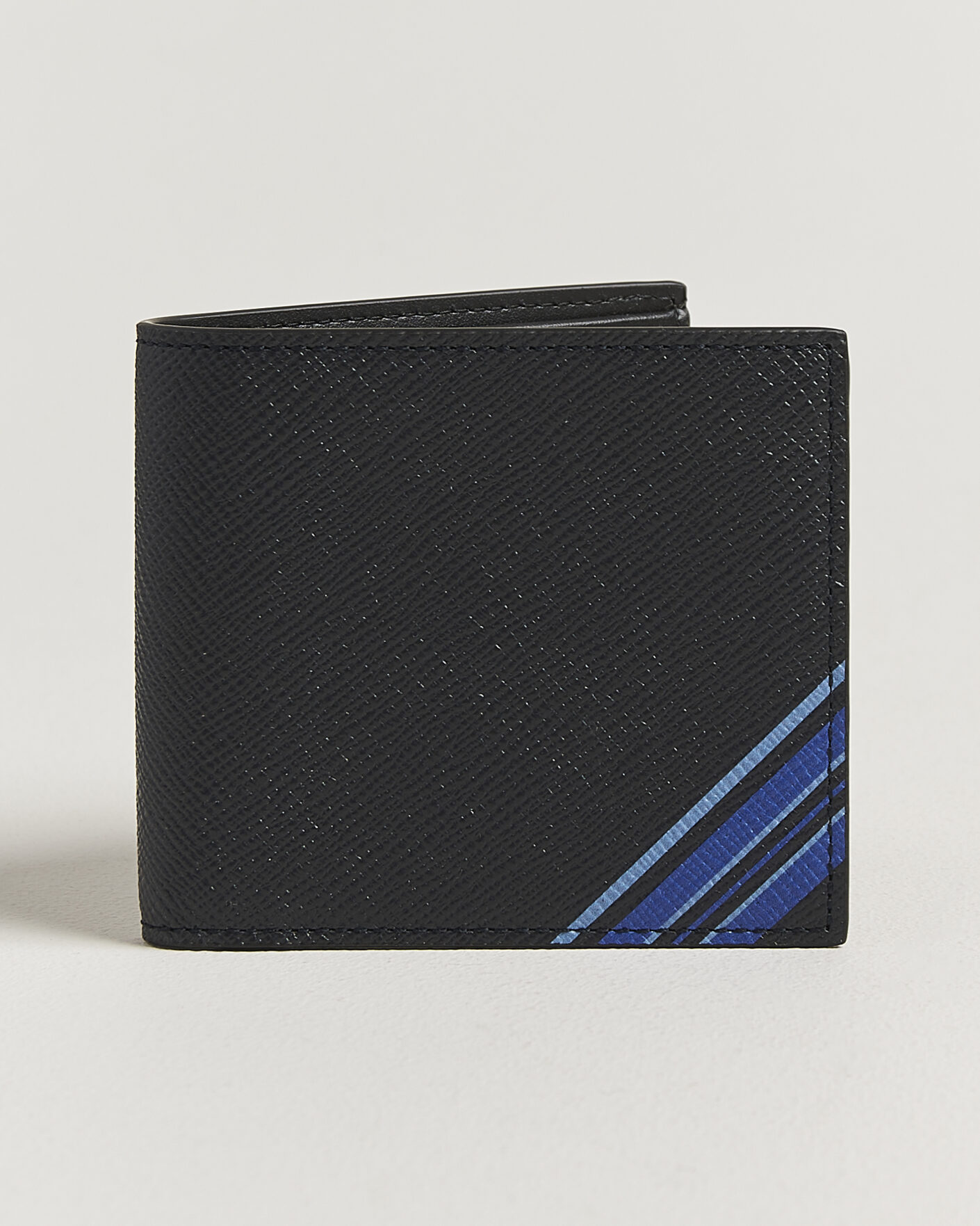Mies | Lompakot | Smythson | Panama 6 Card Leather Wallet Stripe Navy