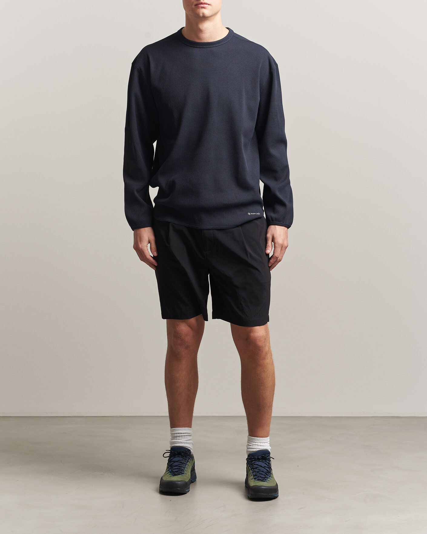 Mies | T-paidat | Snow Peak | Dry Waffle Long Sleeve T-Shirt Dark Navy