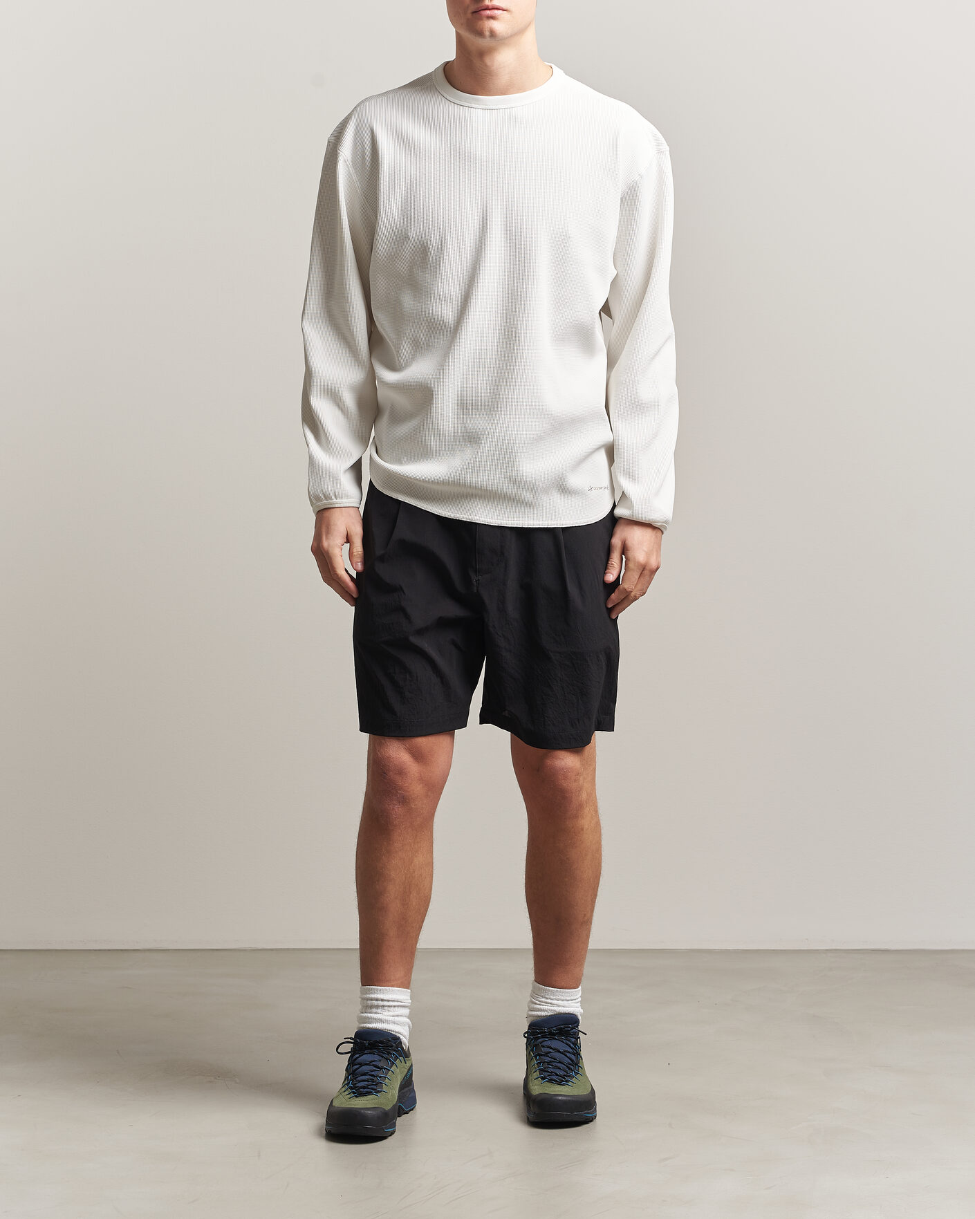 Mies | T-paidat | Snow Peak | Dry Waffle Long Sleeve T-Shirt Off White