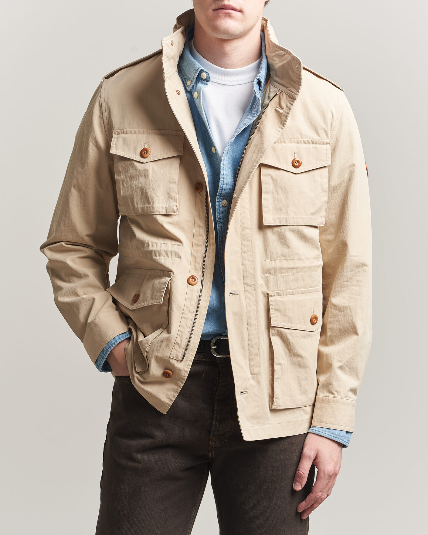 Mies | Takit | Gant | Cotton Field Jacket Oat Beige