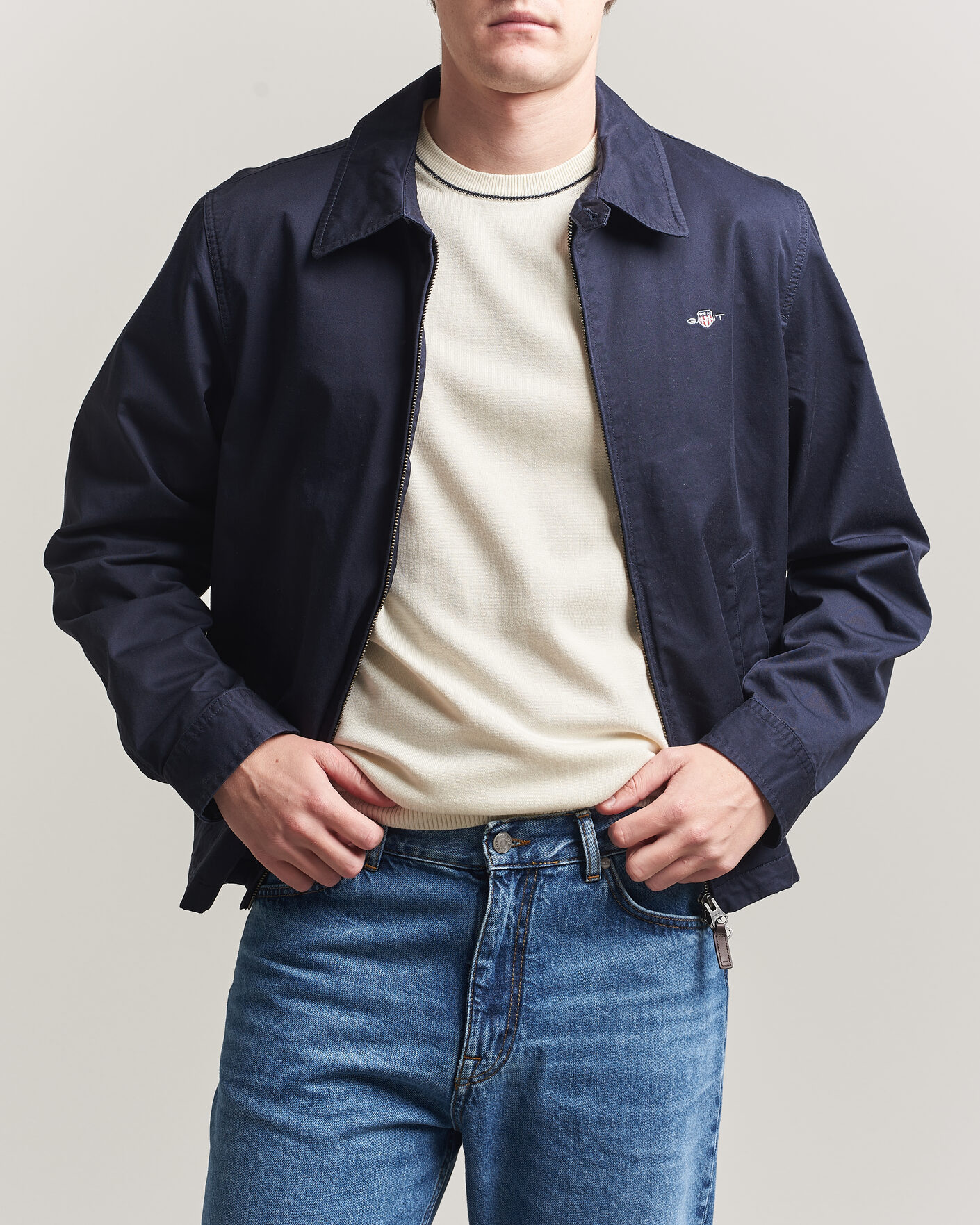 Mies | Takit | GANT | Cotton Windcheater Jacket Evening Blue
