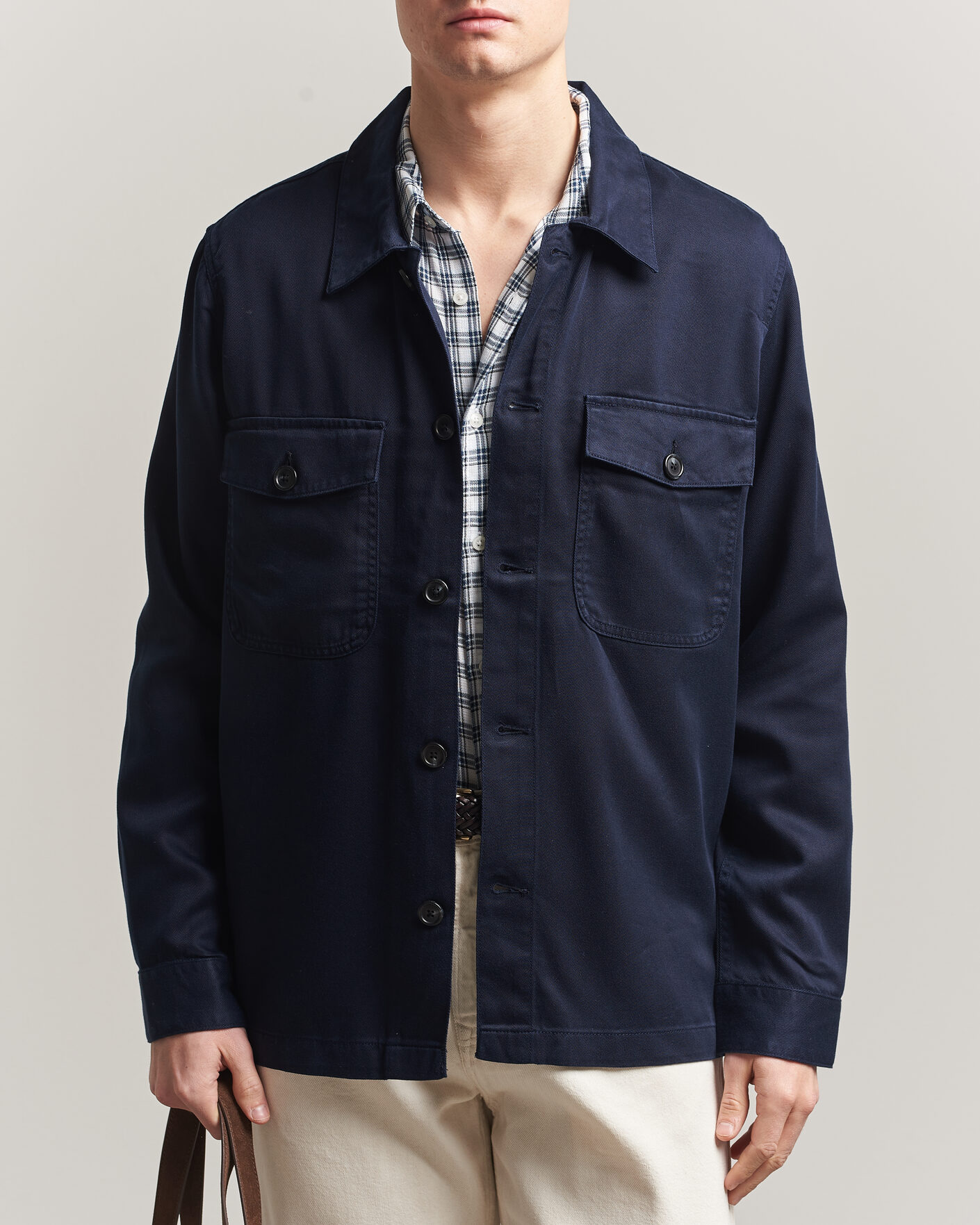 Mies | Kauluspaidat | Gant | Regular Fit Lyocell Overshirt Evening Blue