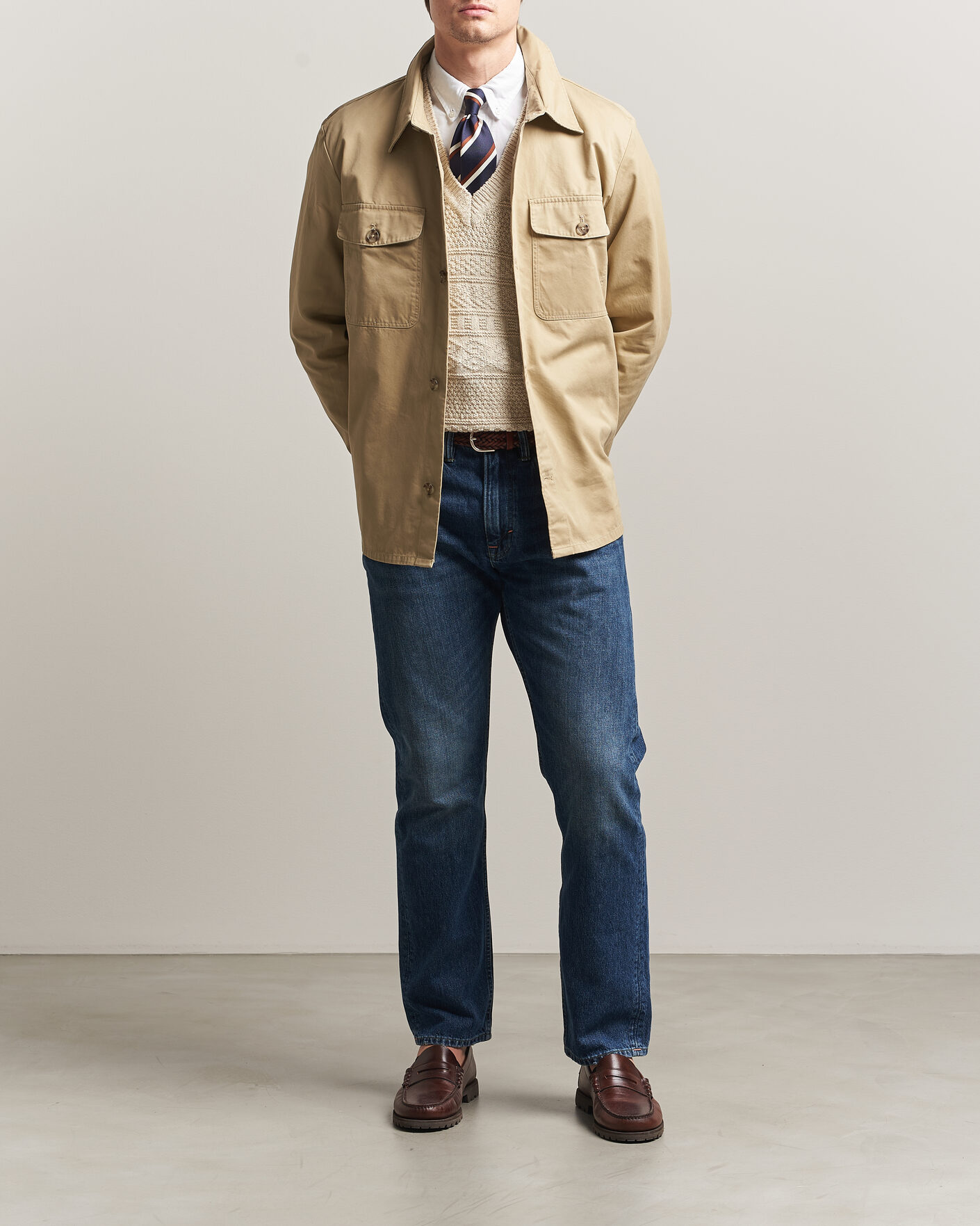 Mies | Kauluspaidat | Gant | Regular Fit Cotton Twill Overshirt Woody Beige