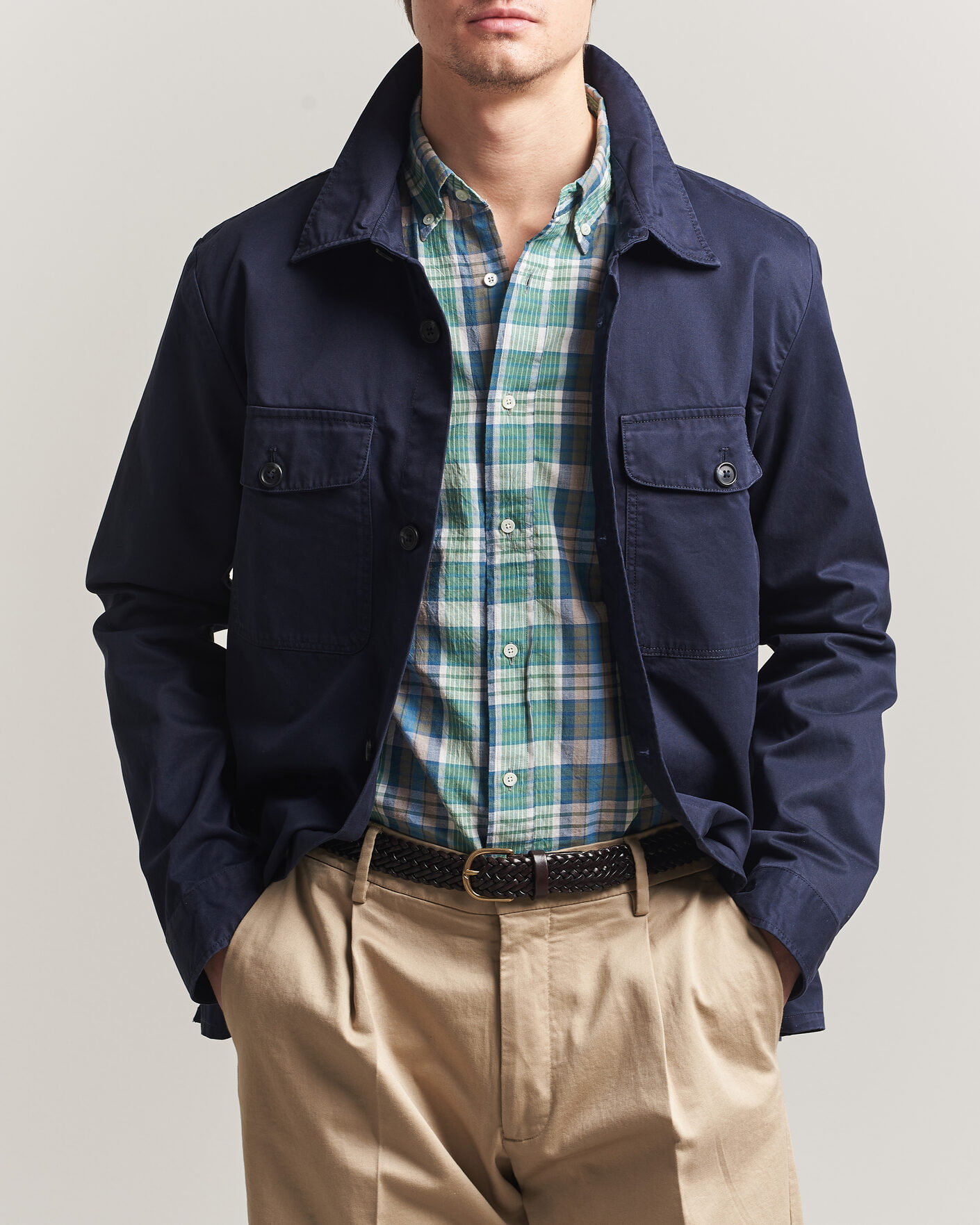 Mies | Kauluspaidat | Gant | Regular Fit Cotton Twill Overshirt Evening Blue