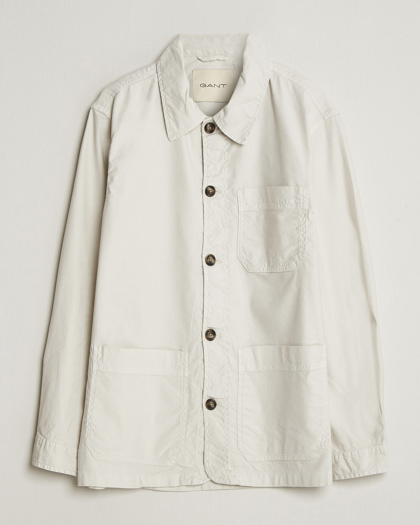 Mies | Kauluspaidat | Gant | Regular Fit Cotton/Linen Overshirt Sand