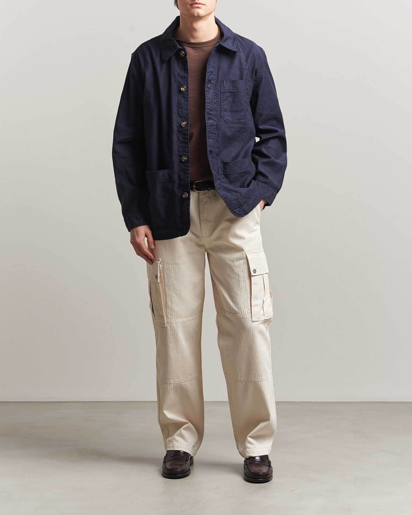 Mies | Kauluspaidat | Gant | Regular Fit Cotton/Linen Overshirt Evening Blue