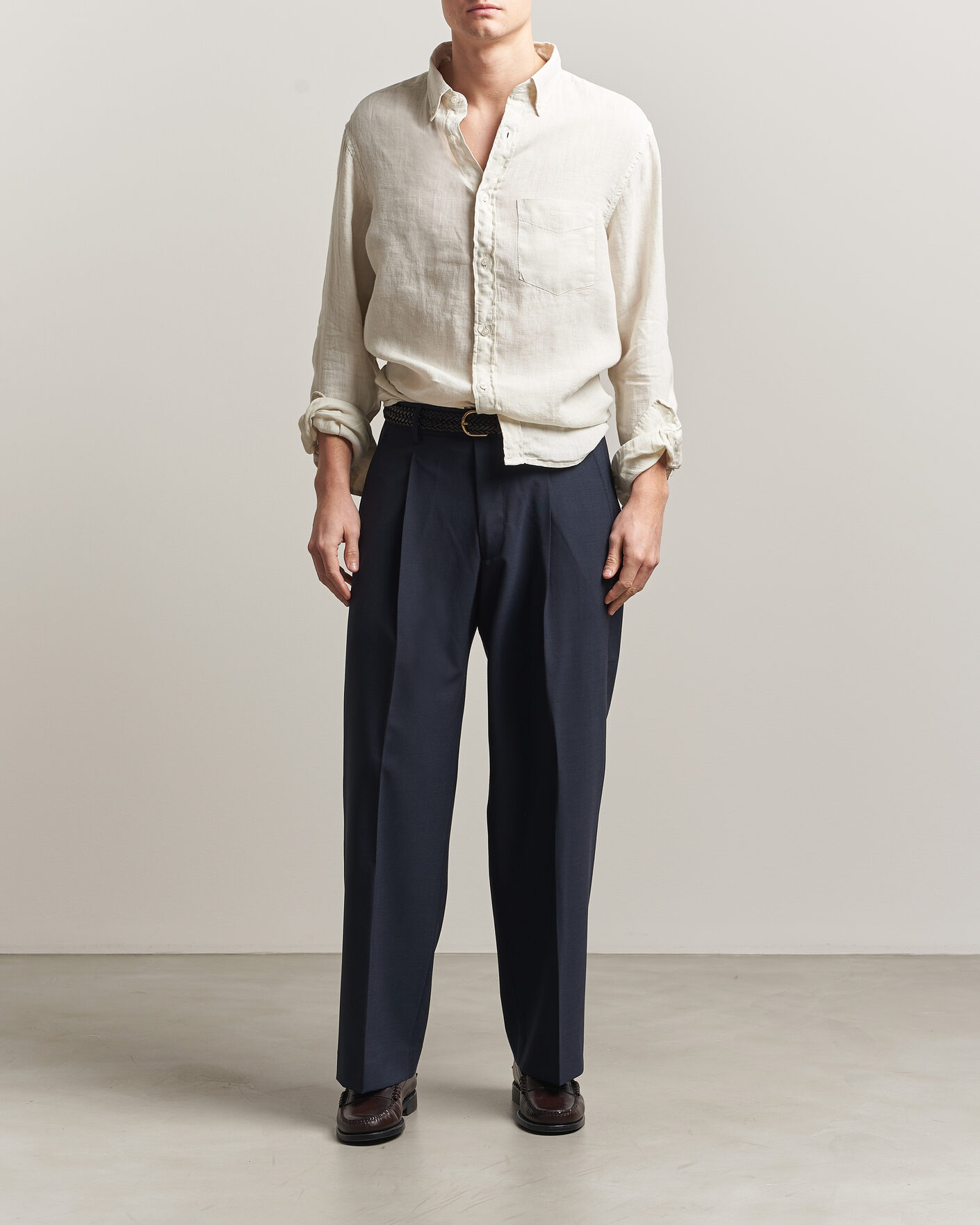 Mies | Kauluspaidat | Gant | Regular Fit Garment Dyed Linen Shirt Sand