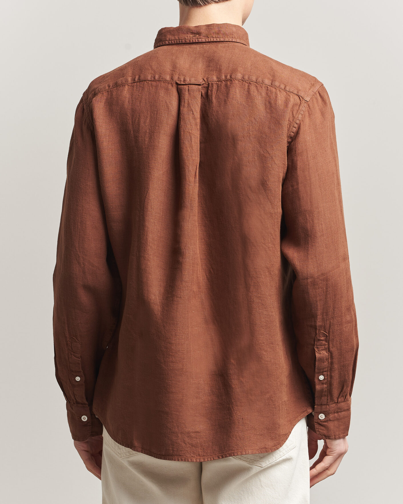 Mies | Kauluspaidat | Gant | Regular Fit Garment Dyed Linen Shirt Mahogany Brown