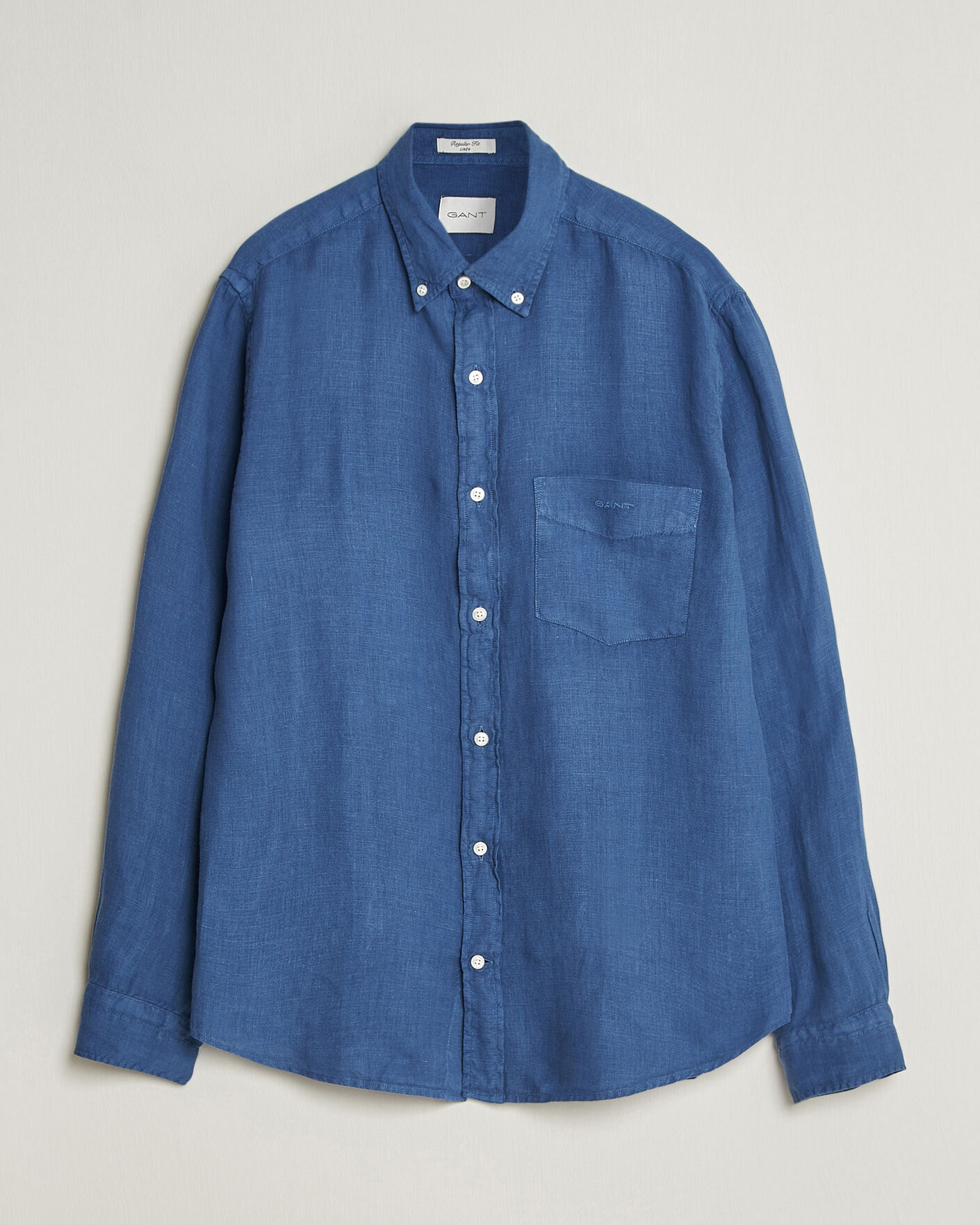 Mies | Kauluspaidat | Gant | Regular Fit Garment Dyed Linen Shirt Vintage Blue