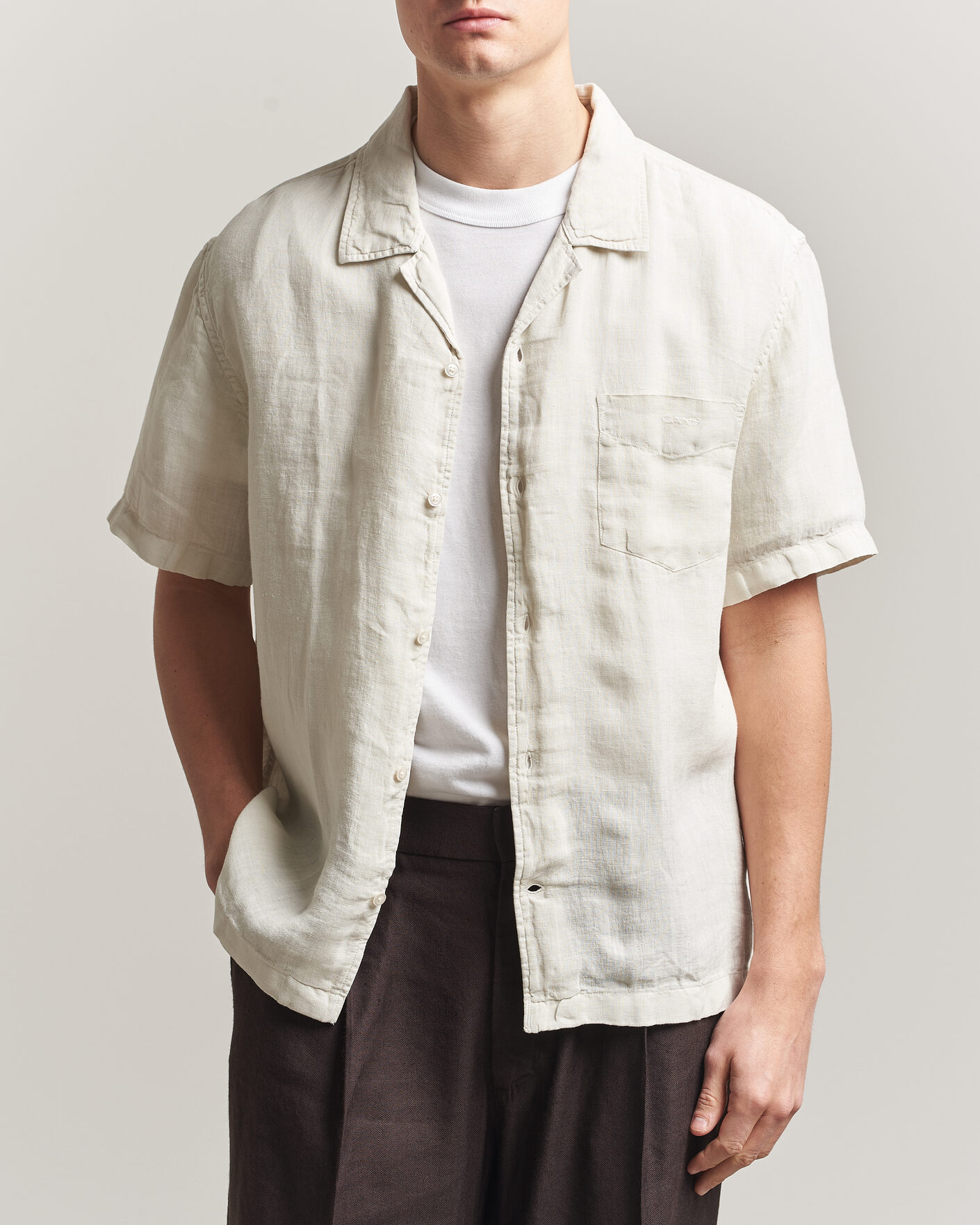 Mies | Kauluspaidat | Gant | Regular Fit Garment Dyed Resort Shirt Sand