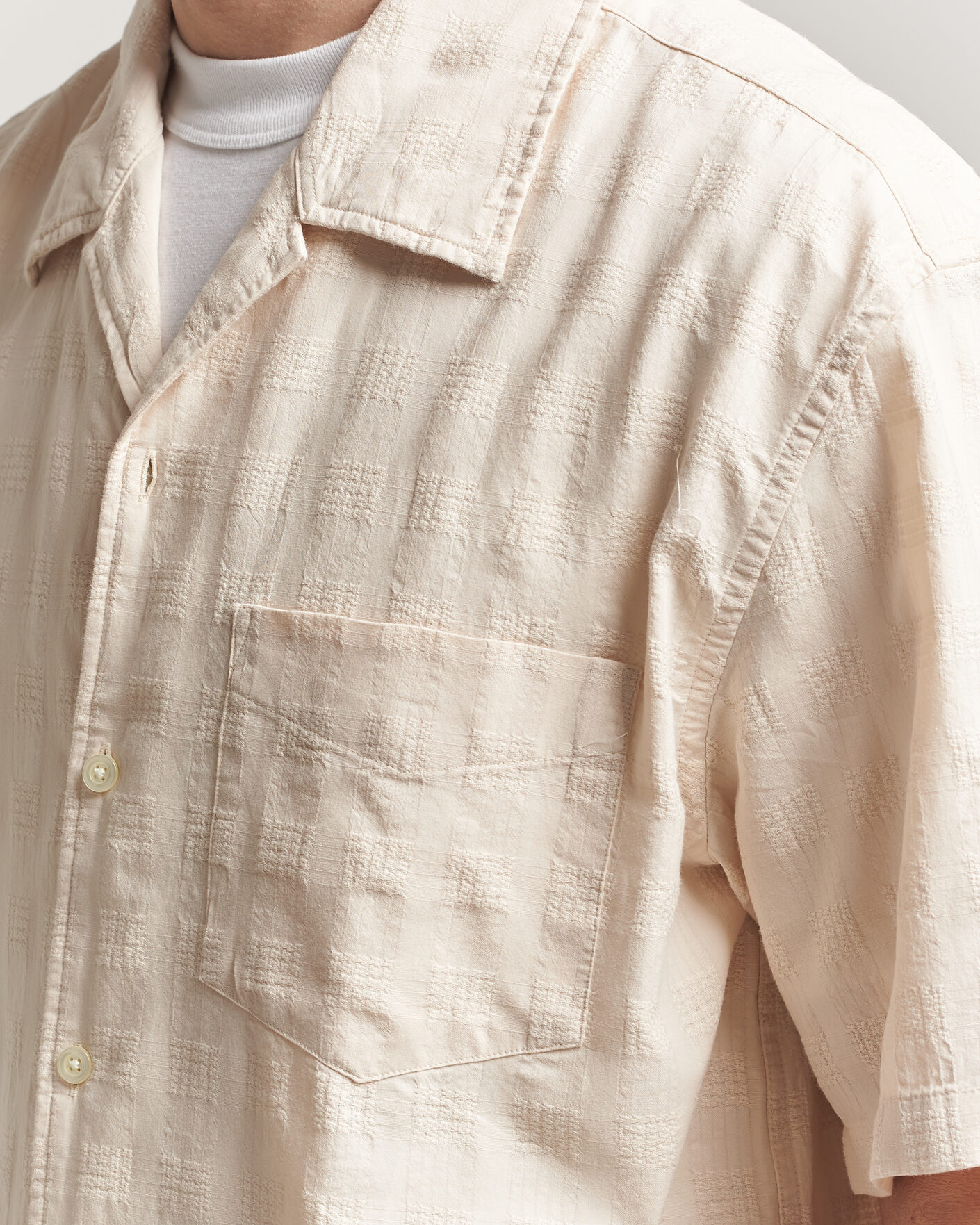 Mies | Kauluspaidat | Gant | Relaxed Fit Textured Checked Camp Shirt Creamed White