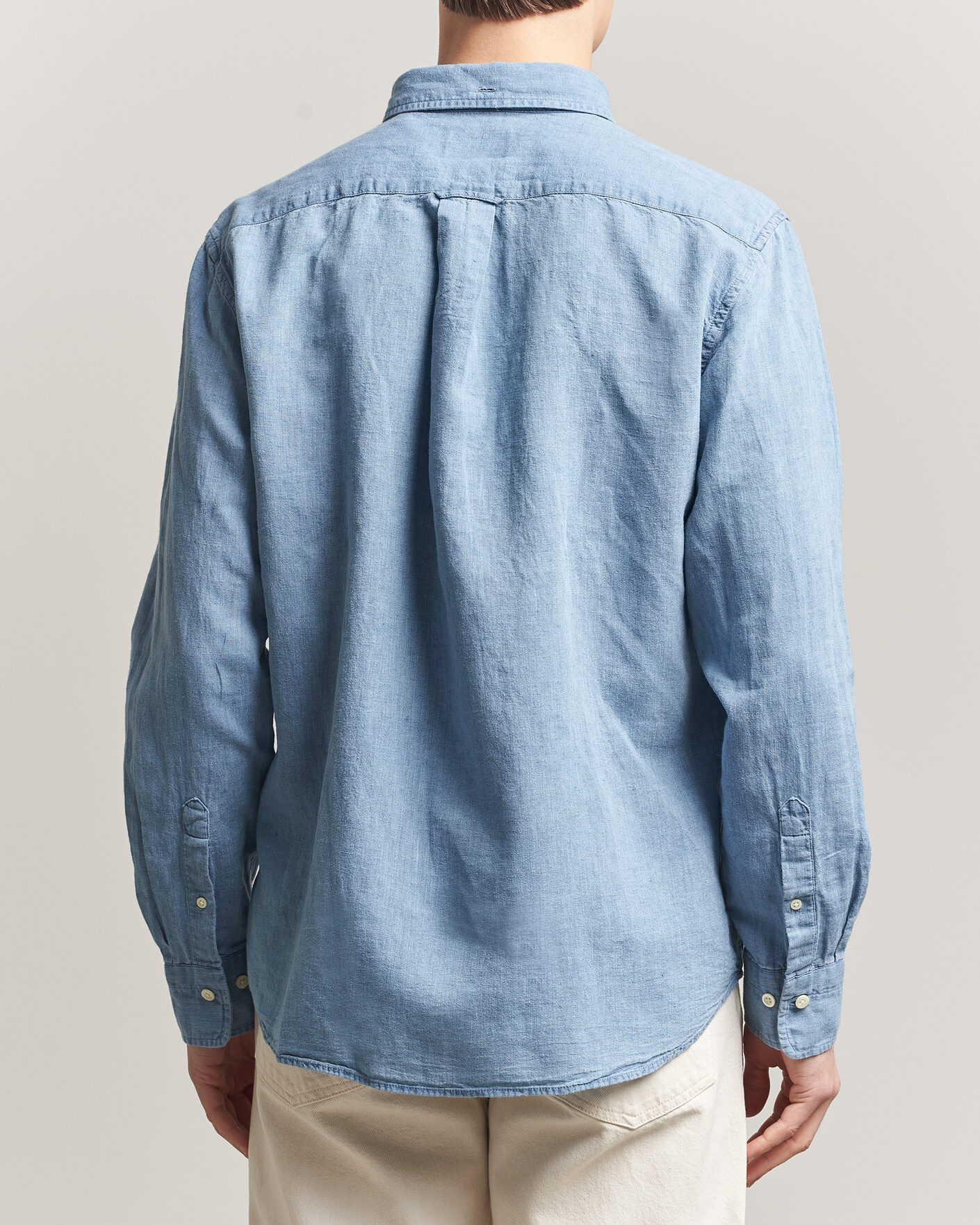 Mies | Kauluspaidat | Gant | Regular Fit Cotton Linen Indigo Shirt Semi Light Blue