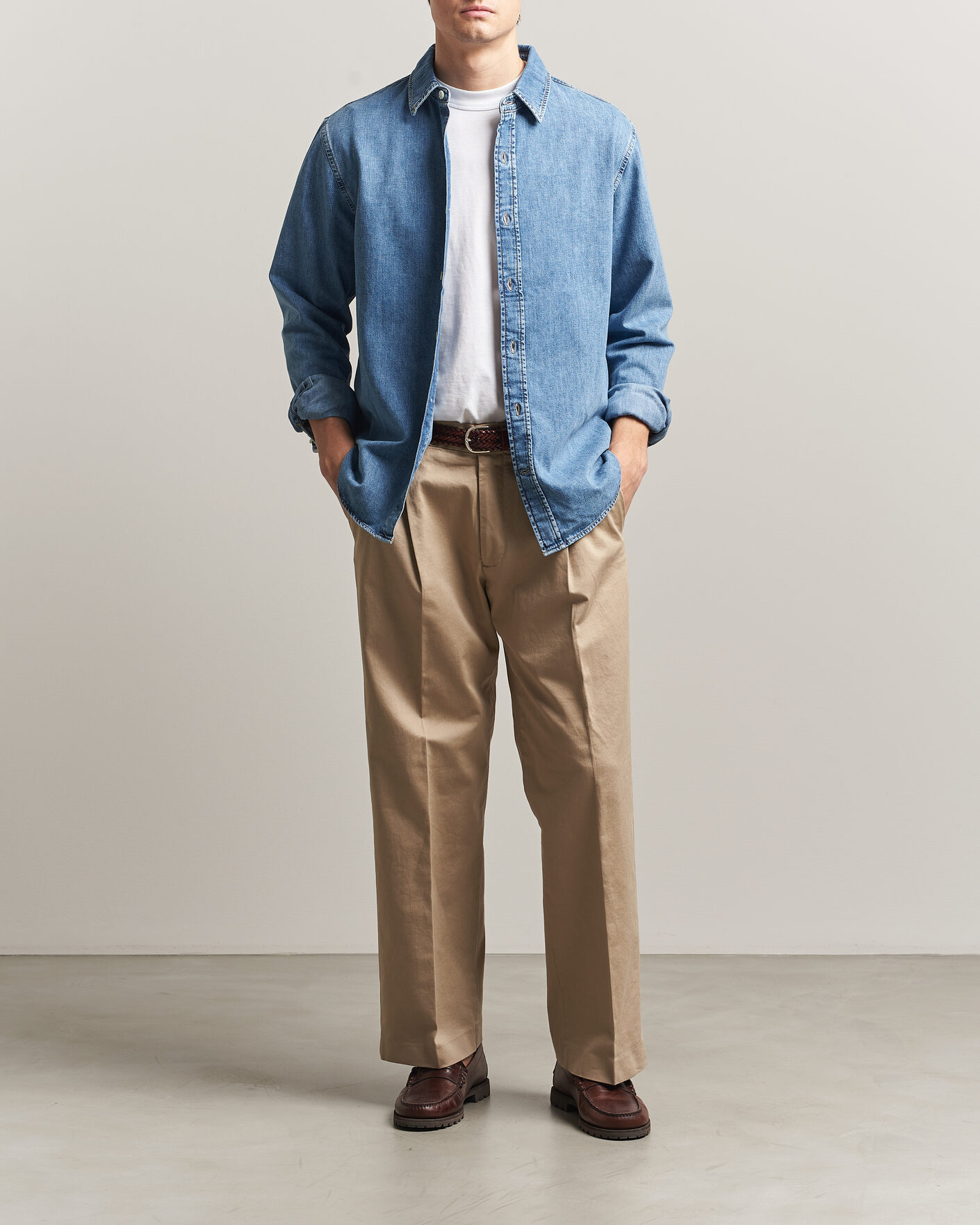Mies | Kauluspaidat | GANT | Regular Fit Denim Shirt Semi Light Blue Worn In