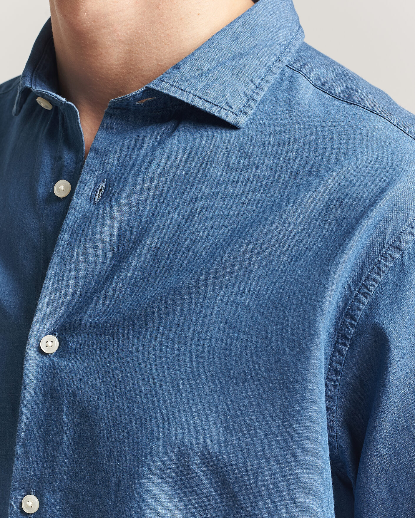 Mies | Kauluspaidat | Gant | Regular Fit Indigo Twill Shirt Semi Light Blue