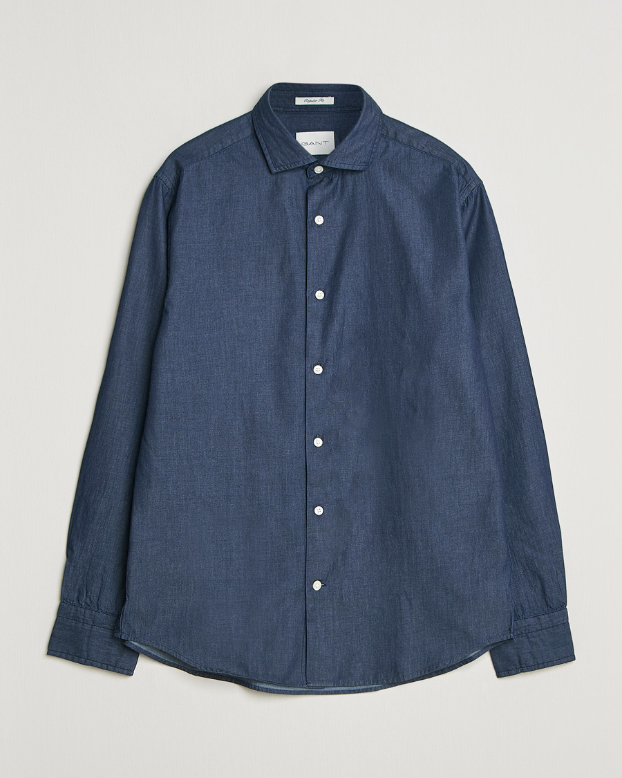 Mies | Kauluspaidat | GANT | Regular Fit Indigo Twill Shirt Dark Indigo