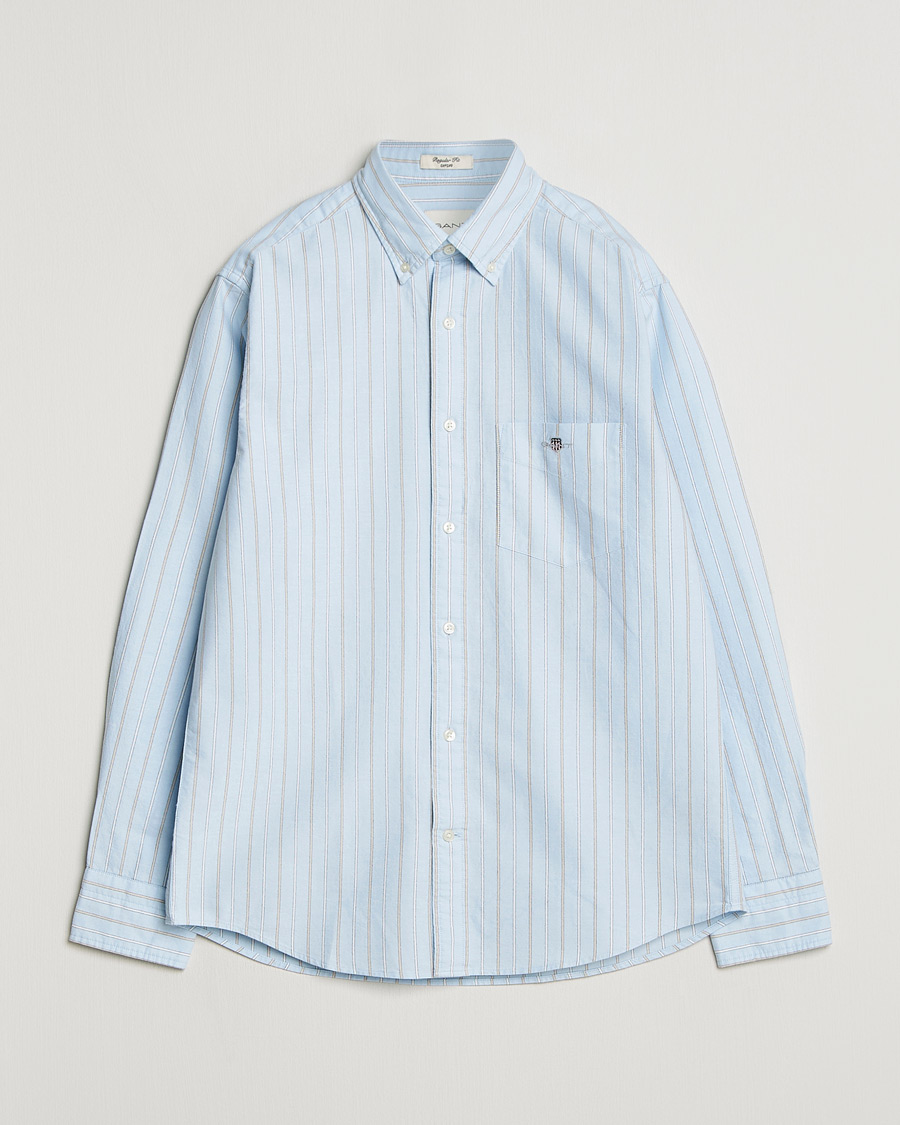 Mies | Kauluspaidat | Gant | Regluar Fit Clsasic Oxford Striped Shirt Sky Blue