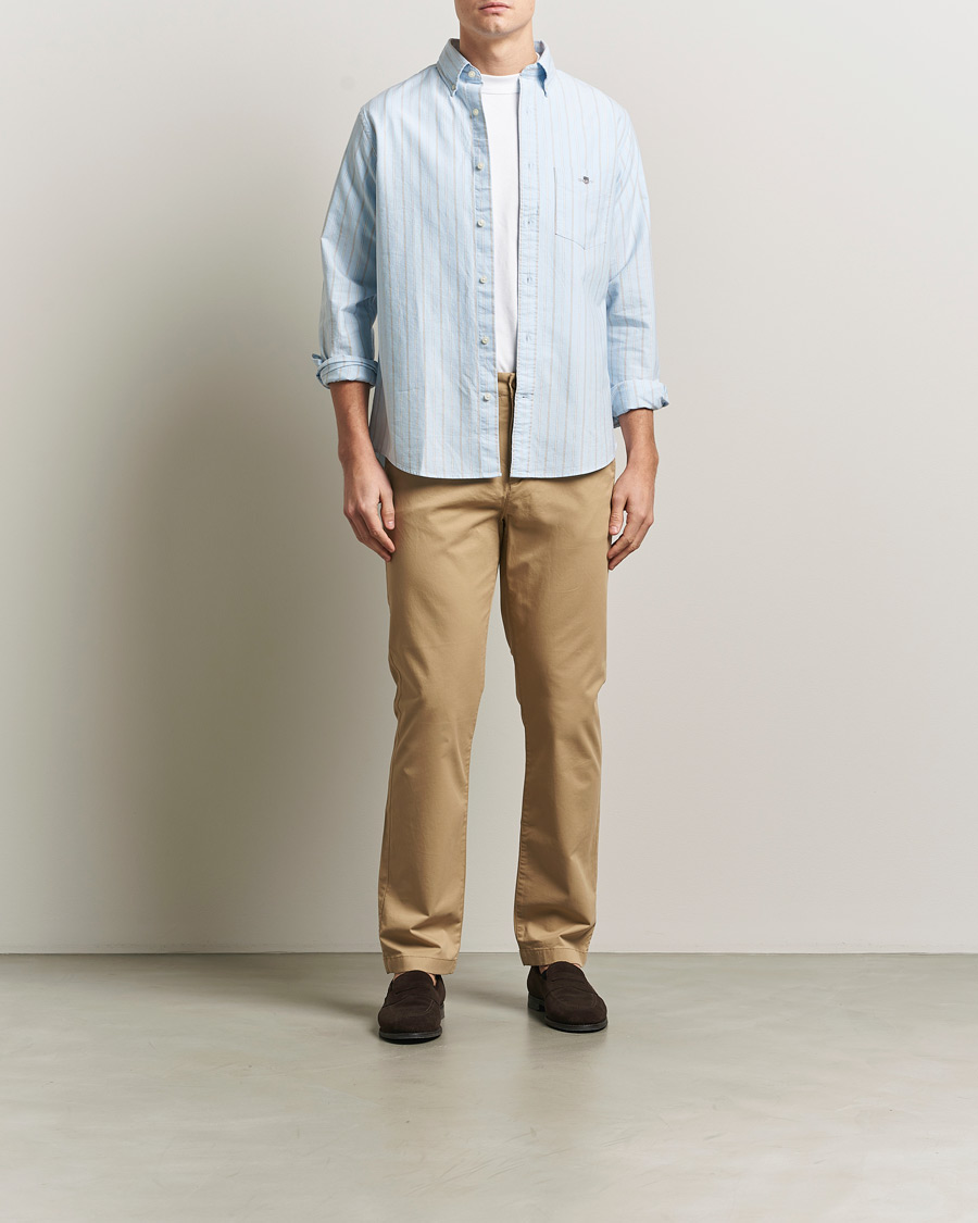 Mies | Kauluspaidat | GANT | Regluar Fit Clsasic Oxford Striped Shirt Sky Blue