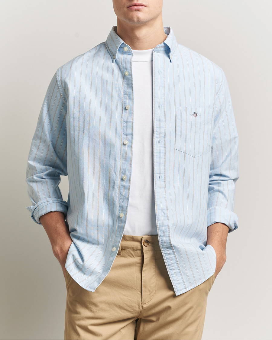 Mies | Kauluspaidat | Gant | Regluar Fit Clsasic Oxford Striped Shirt Sky Blue