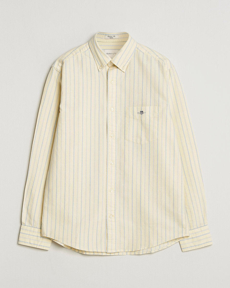 Mies | Kauluspaidat | GANT | Regluar Fit Classic Oxford Striped Shirt Light Mustard Yellow