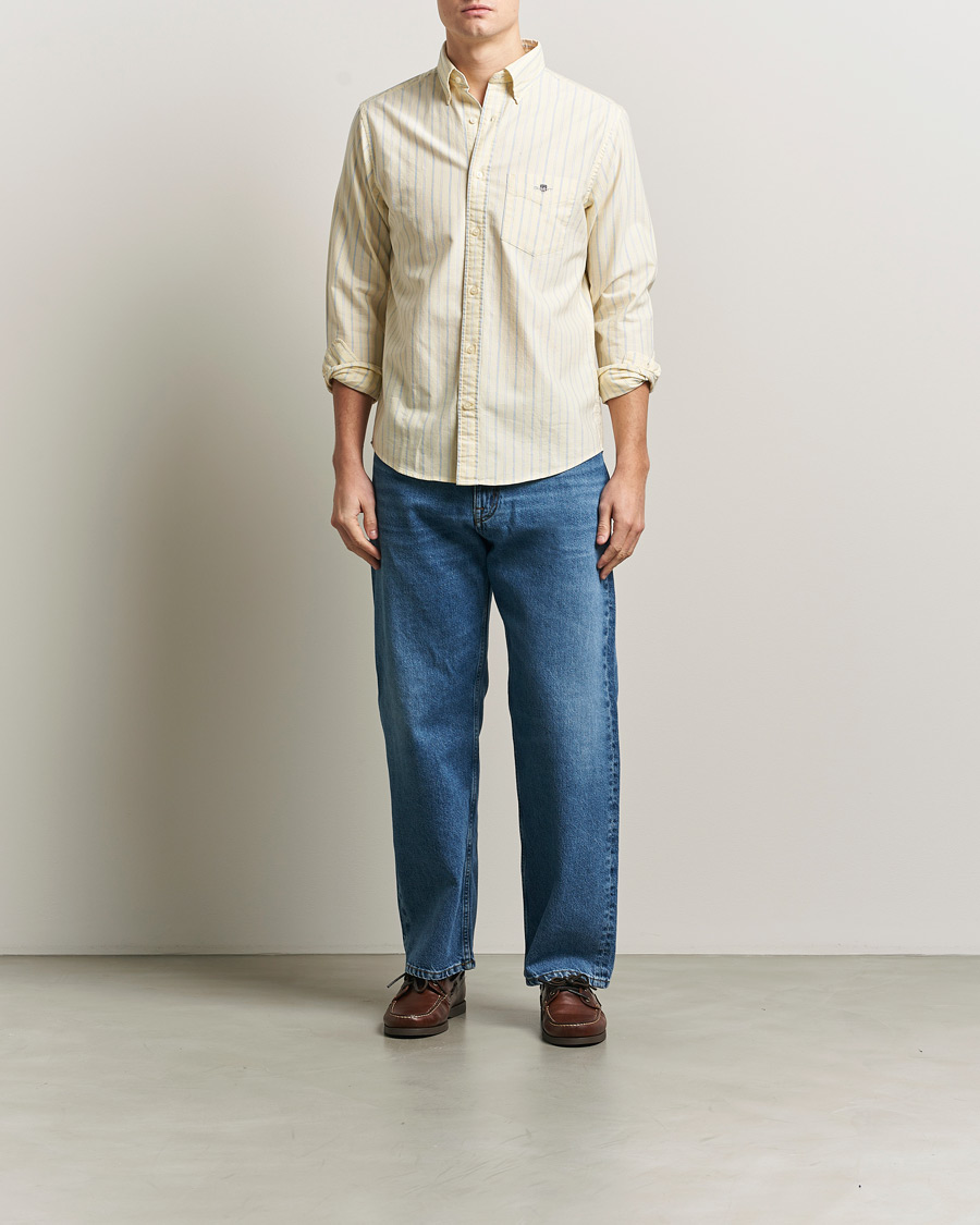 Mies | Kauluspaidat | Gant | Regluar Fit Classic Oxford Striped Shirt Light Mustard Yellow
