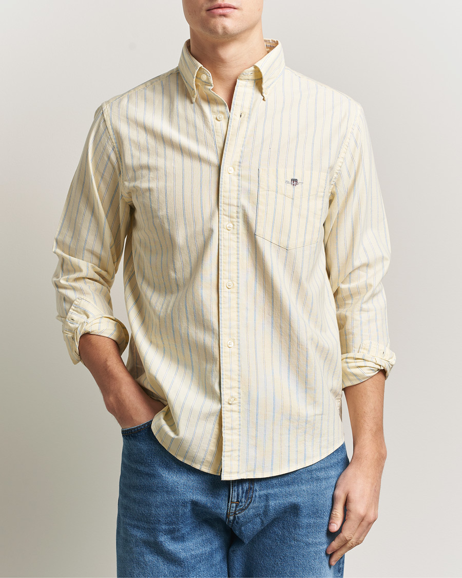 Mies | Kauluspaidat | Gant | Regluar Fit Classic Oxford Striped Shirt Light Mustard Yellow