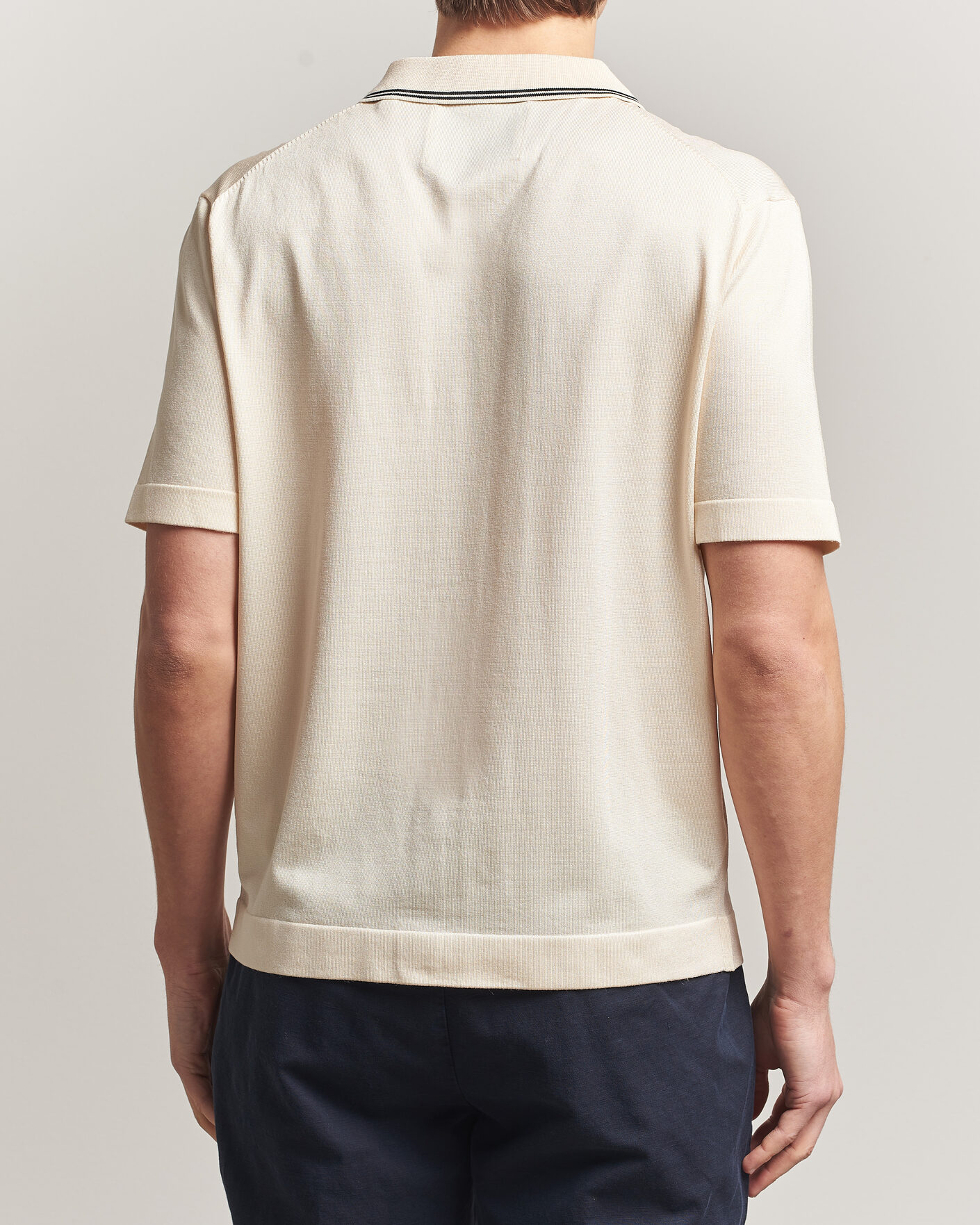 Mies | Kauluspaidat | Gant | Knitted Resort Collar Shirt Creamed White