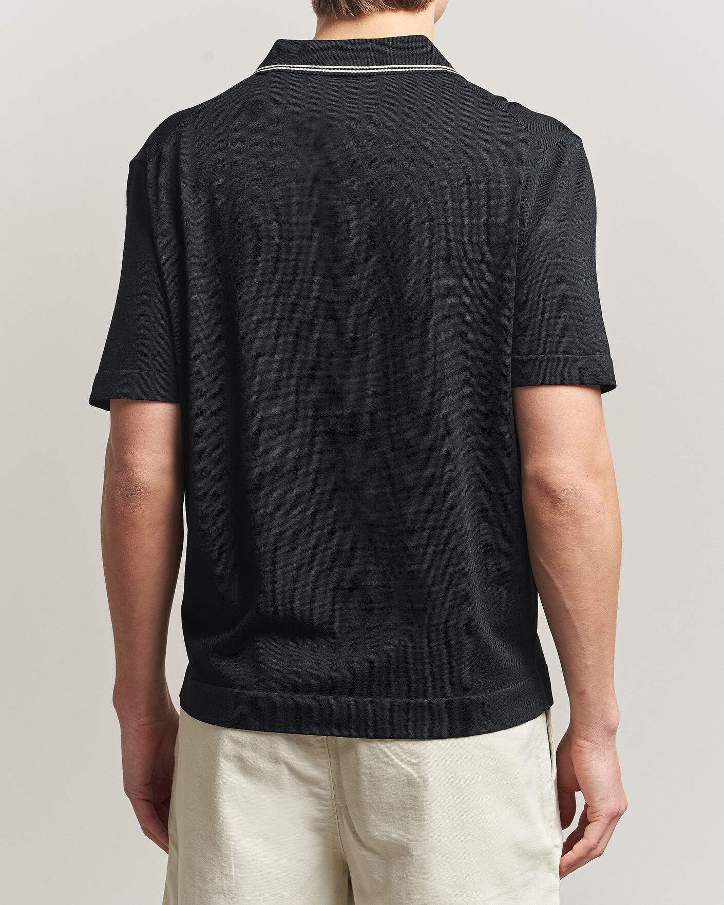 Mies | Kauluspaidat | Gant | Knitted Resort Collar Shirt Black