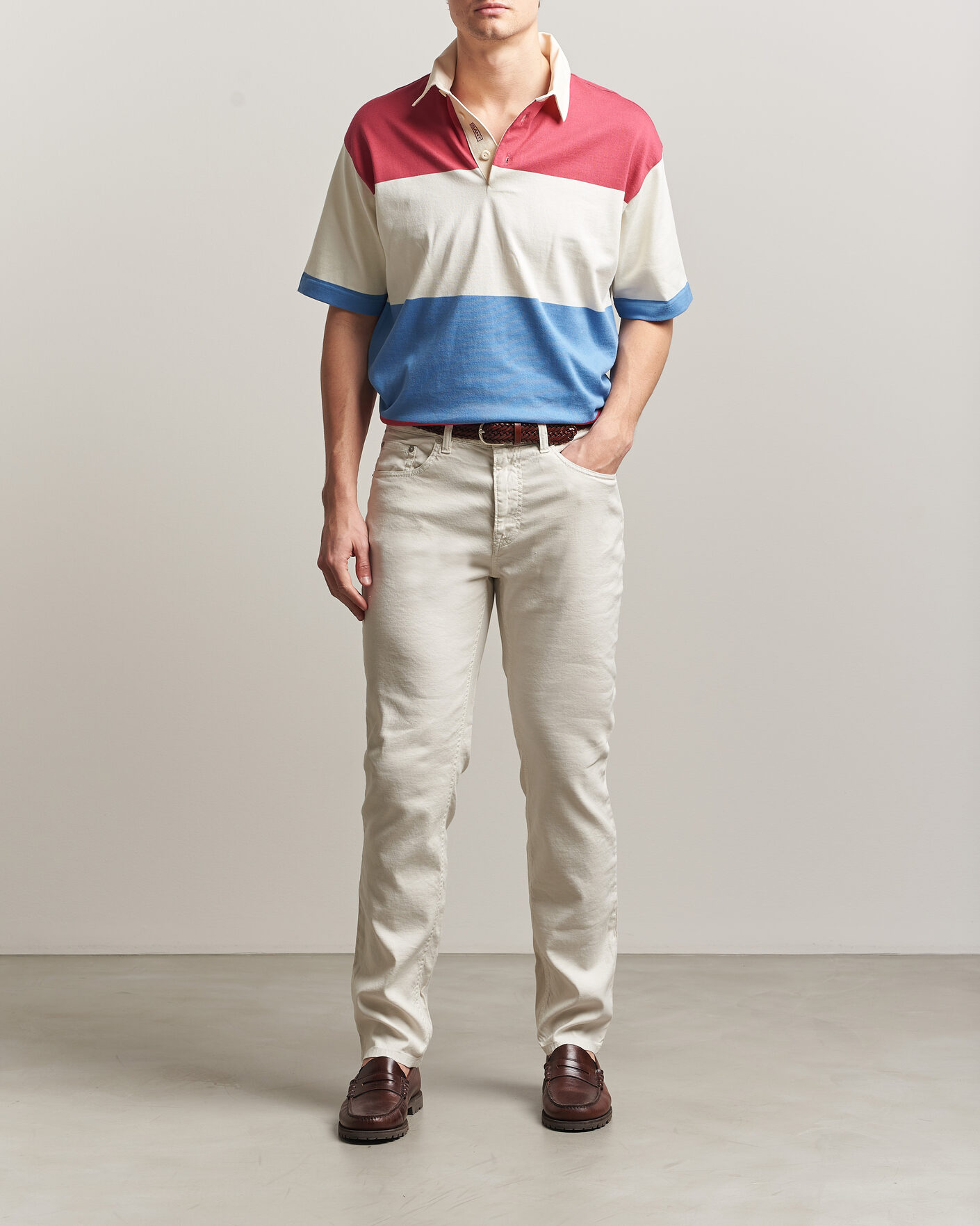 Mies | Housut | Gant | Slim Fit Cotton/Linen 5-Pocket Pants Sand