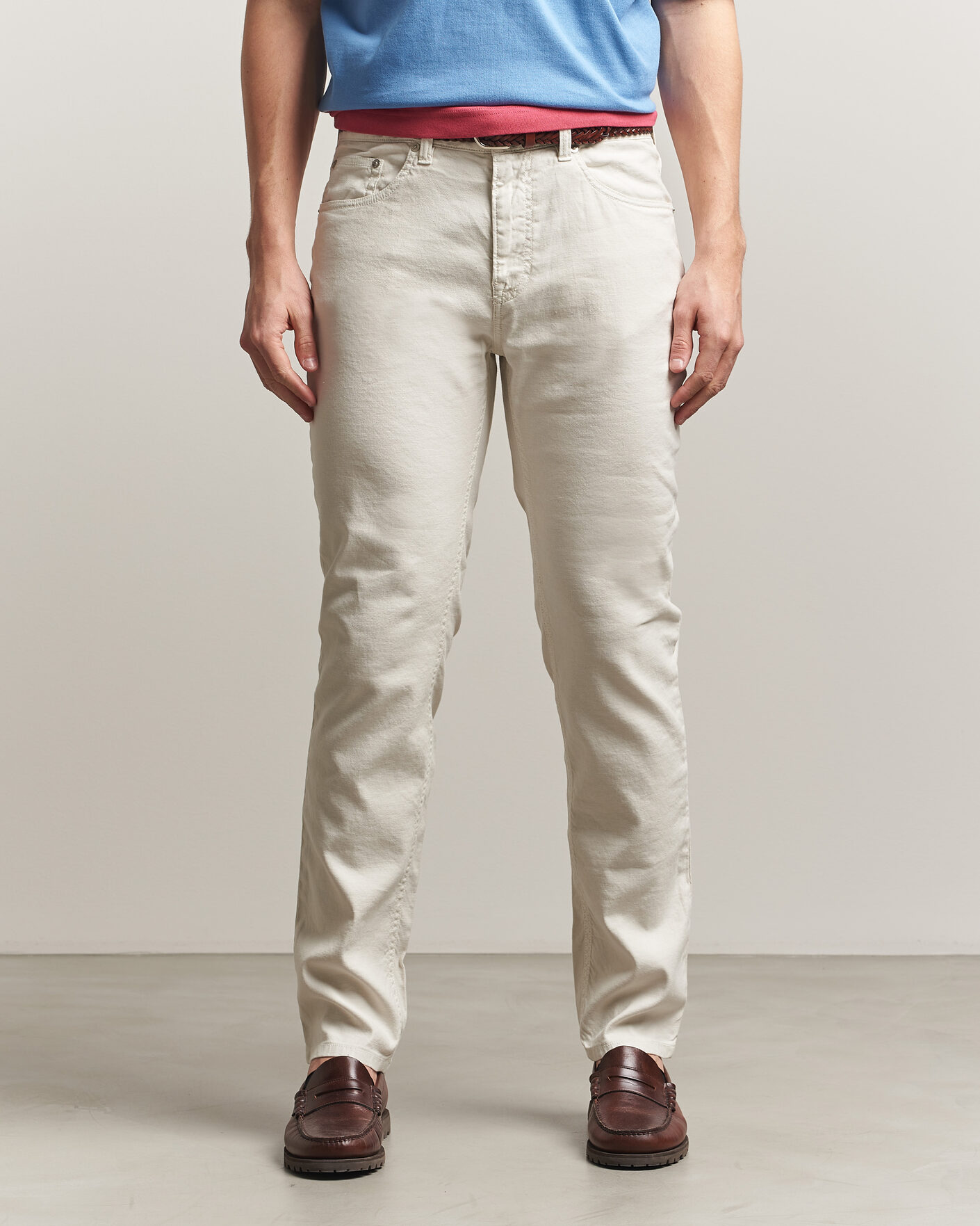 Mies | Housut | Gant | Slim Fit Cotton/Linen 5-Pocket Pants Sand