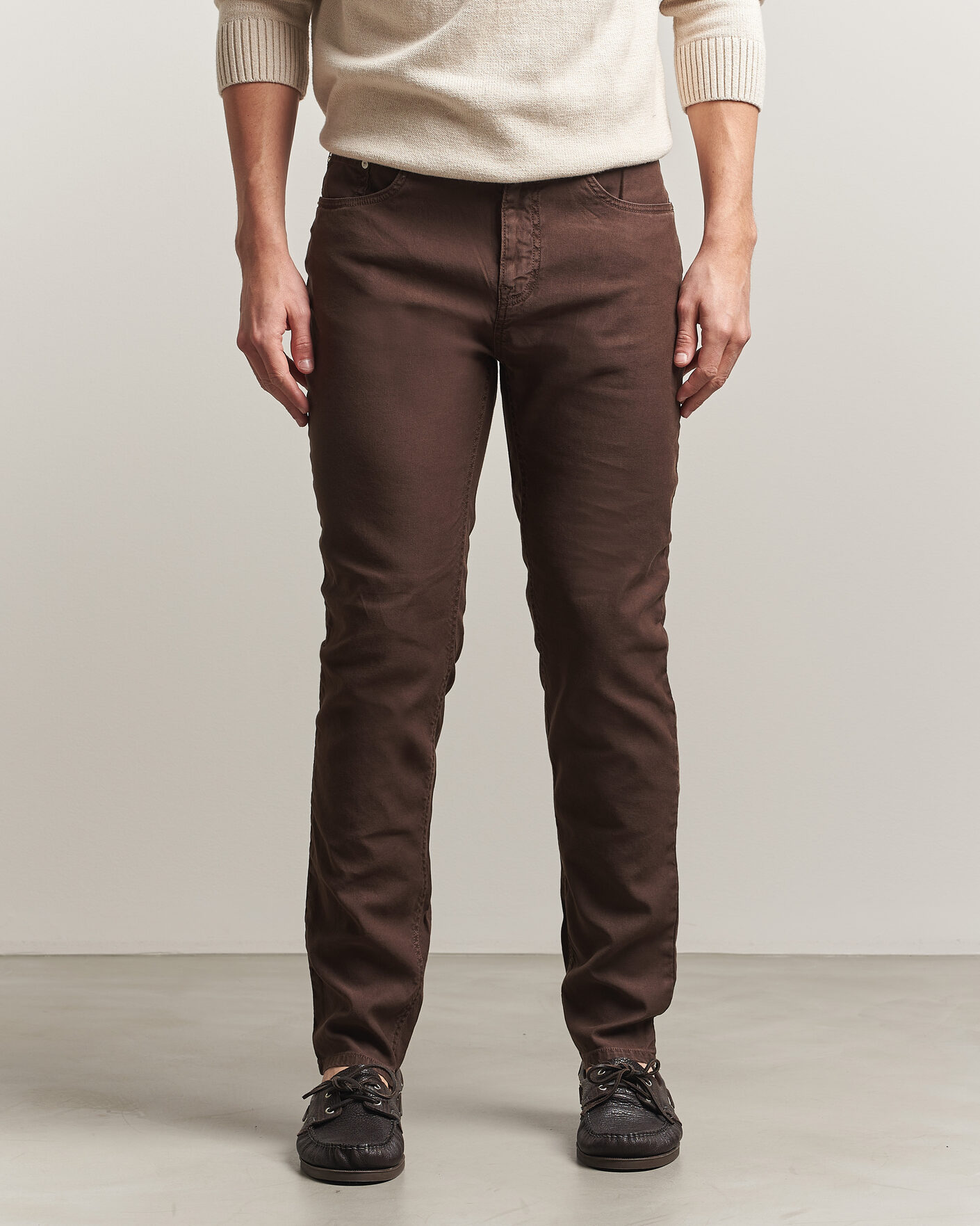 Mies | Housut | Gant | Slim Fit Cotton/Linen 5-Pocket Pants Rich Brown
