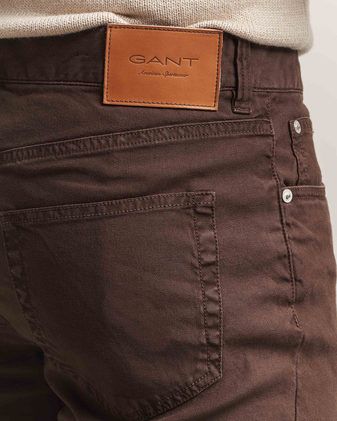 Mies | Housut | Gant | Slim Fit Cotton/Linen 5-Pocket Pants Rich Brown