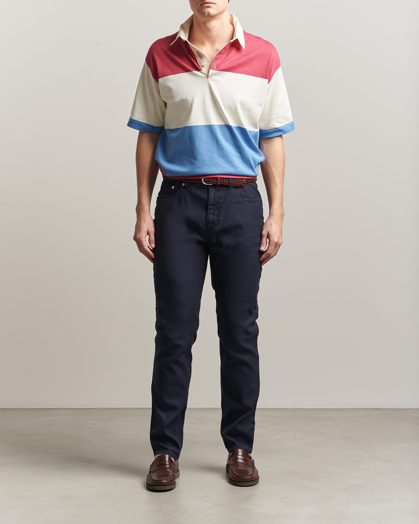 Mies | Housut | Gant | Slim Fit Cotton/Linen 5-Pocket Pants Evening Blue