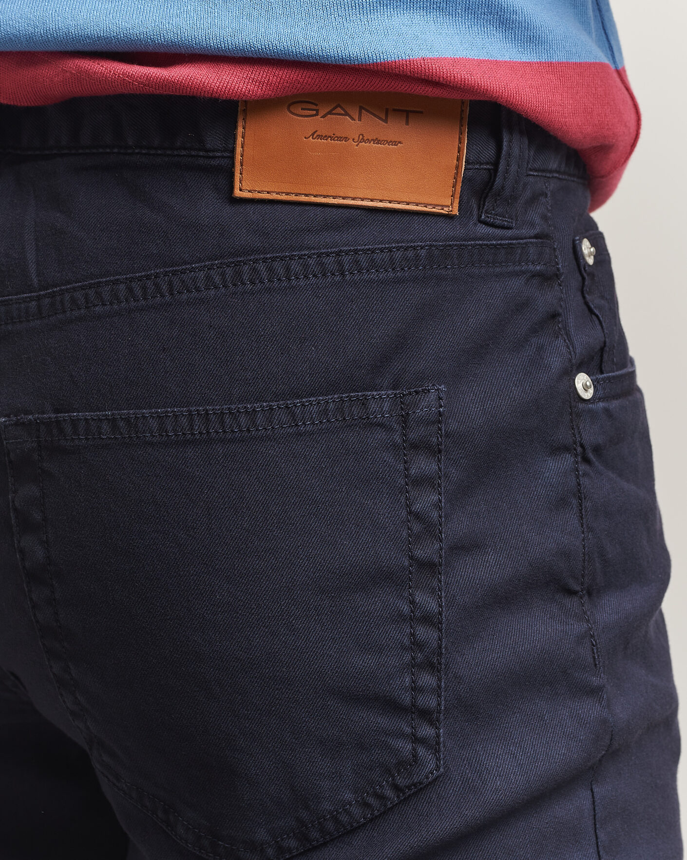 Mies | Housut | Gant | Slim Fit Cotton/Linen 5-Pocket Pants Evening Blue
