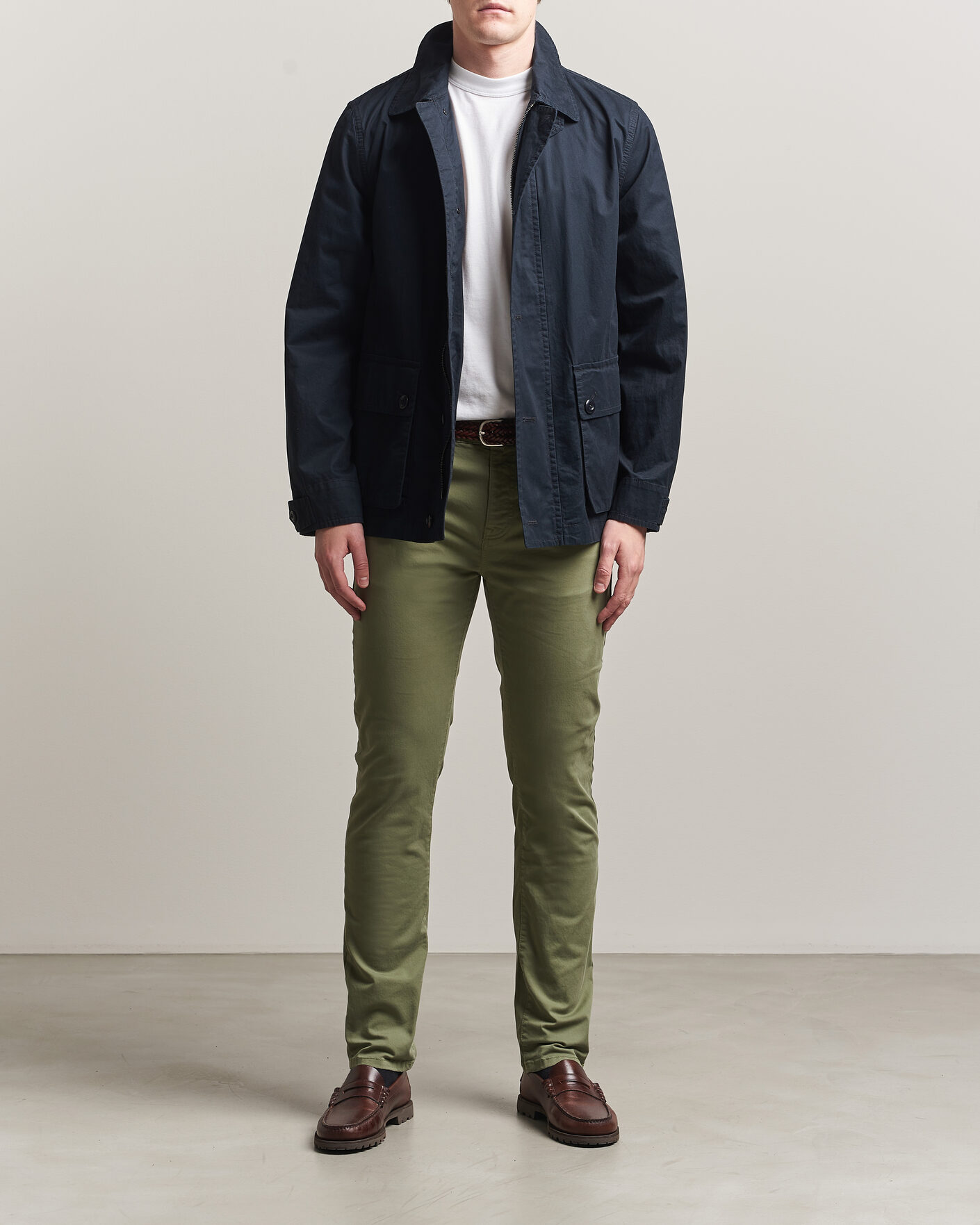 Mies | Housut | Gant | Slim Fit Desert 5-Pocket Pants Dry Herb Green