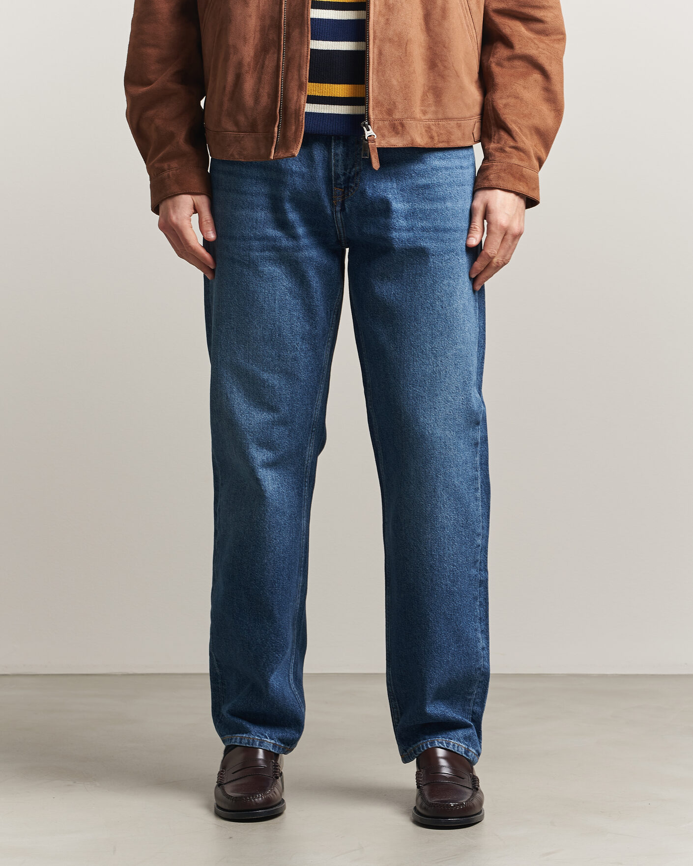 Mies | Housut | Gant | Straight Fit Jeans Mid Blue Worn In