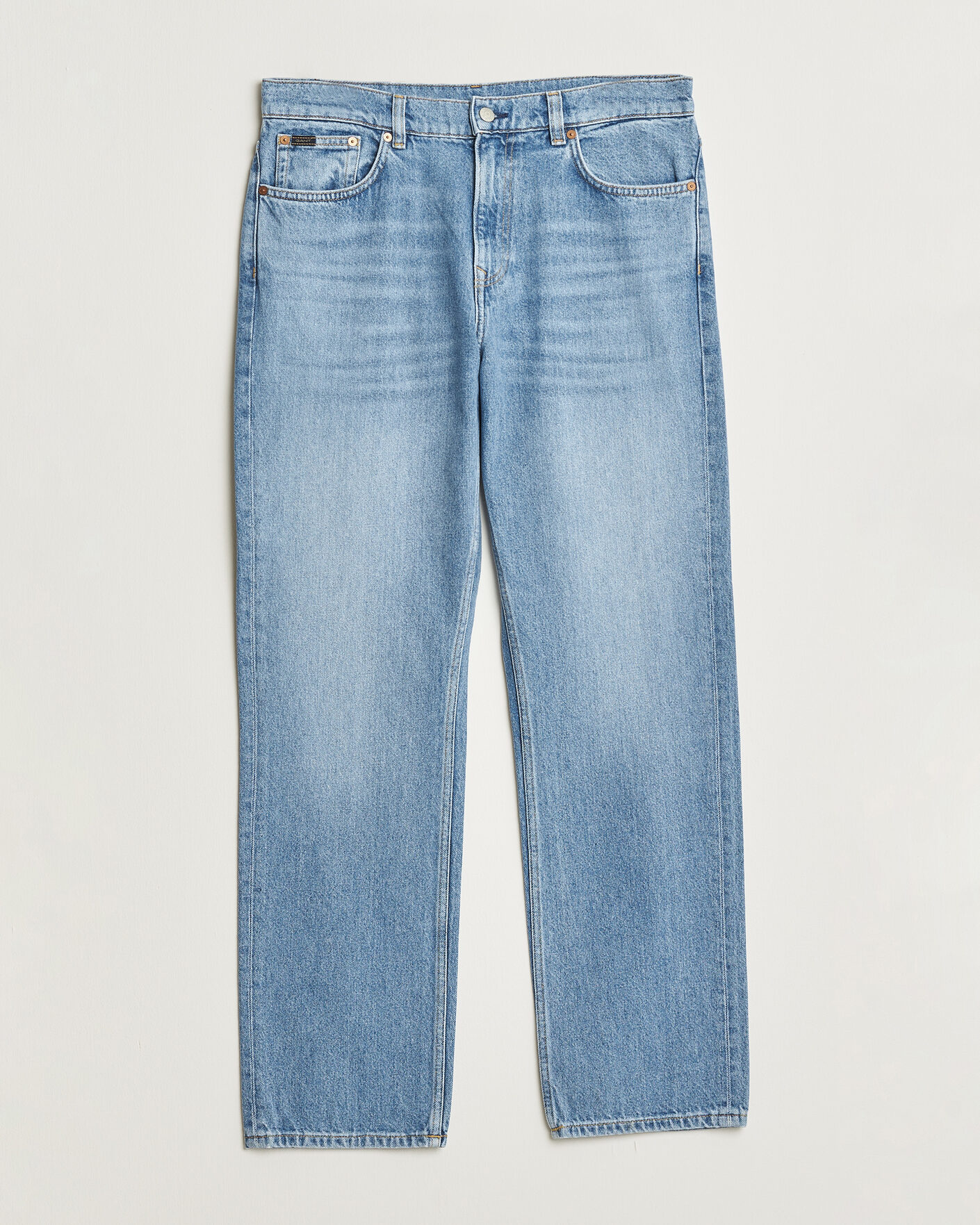 Mies | Housut | Gant | Straight Fit Jeans Semi Light Blue Worn In