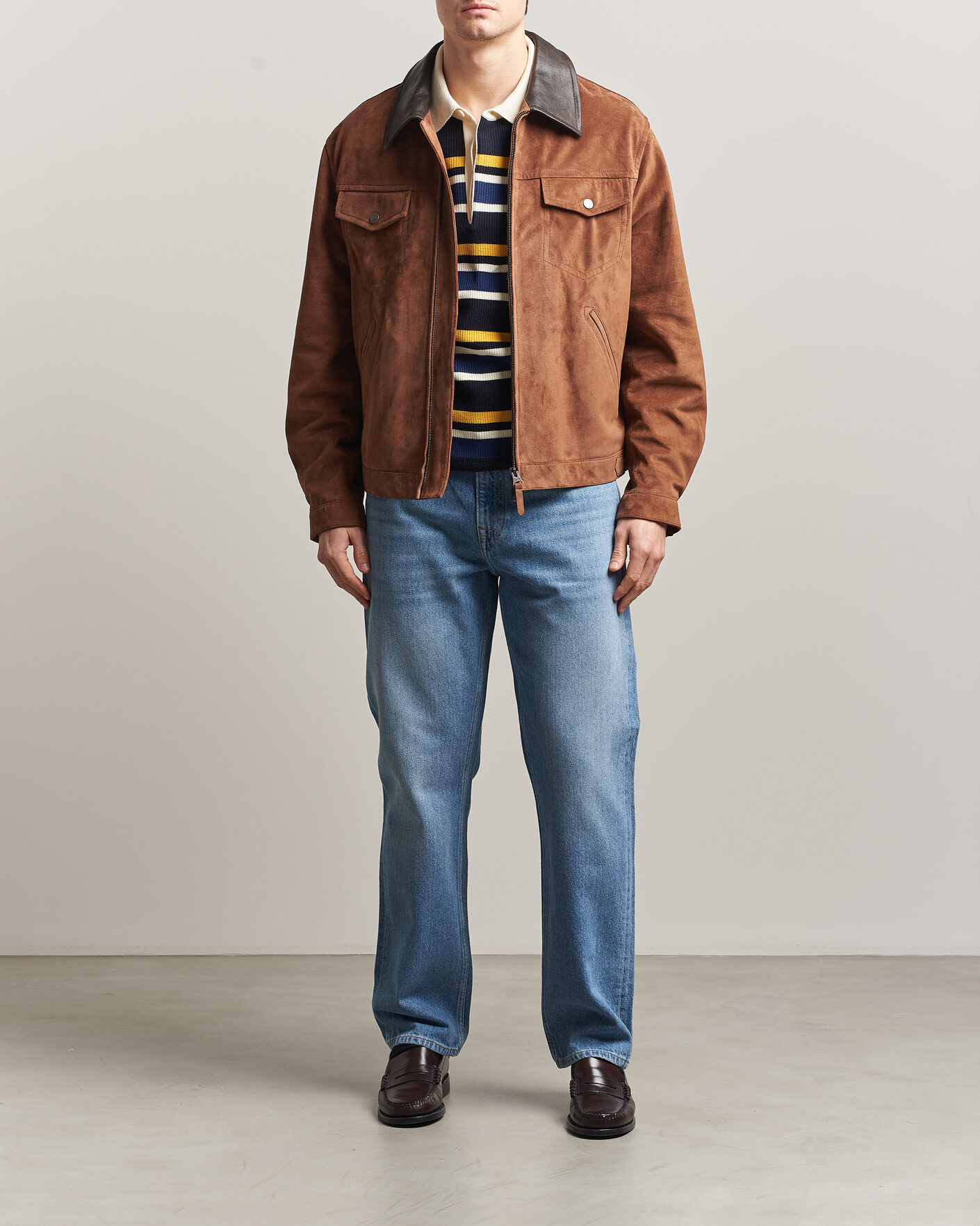 Mies | Housut | Gant | Straight Fit Jeans Semi Light Blue Worn In