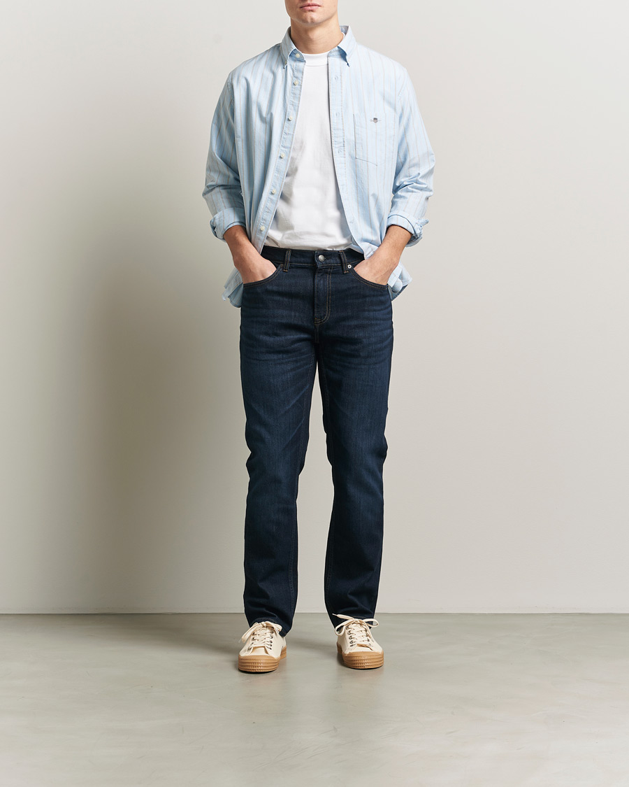 Mies | Farkut | GANT | Regular Fit Jeans Dark Blue Broken In