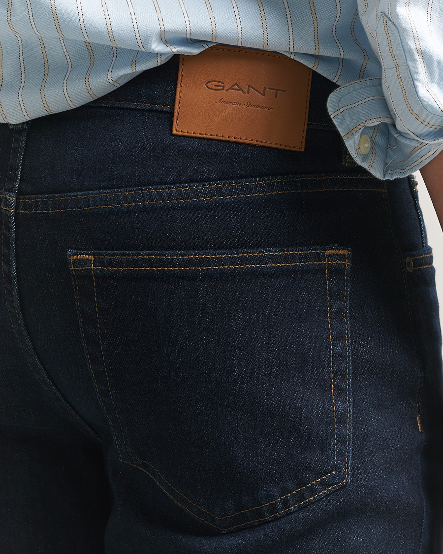 Mies | Housut | Gant | Regular Fit Jeans Dark Blue Broken In
