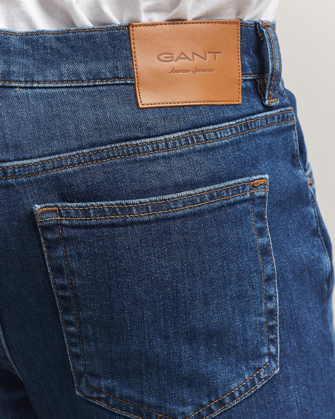 Mies | Housut | Gant | Regular Fit Jeans Mid Blue Worn In