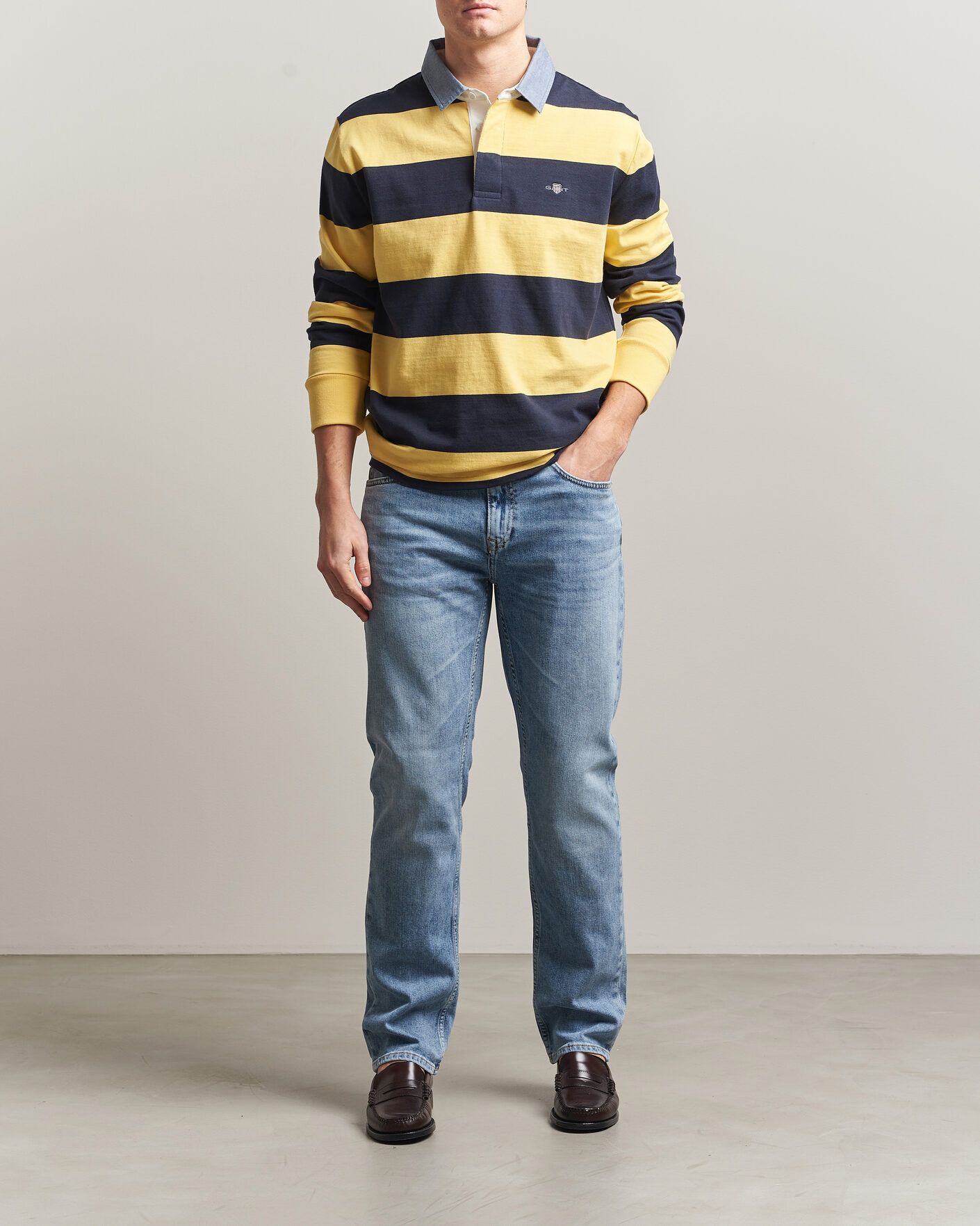 Mies | Housut | Gant | Regular Fit Jeans Semi Light Blue Worn In