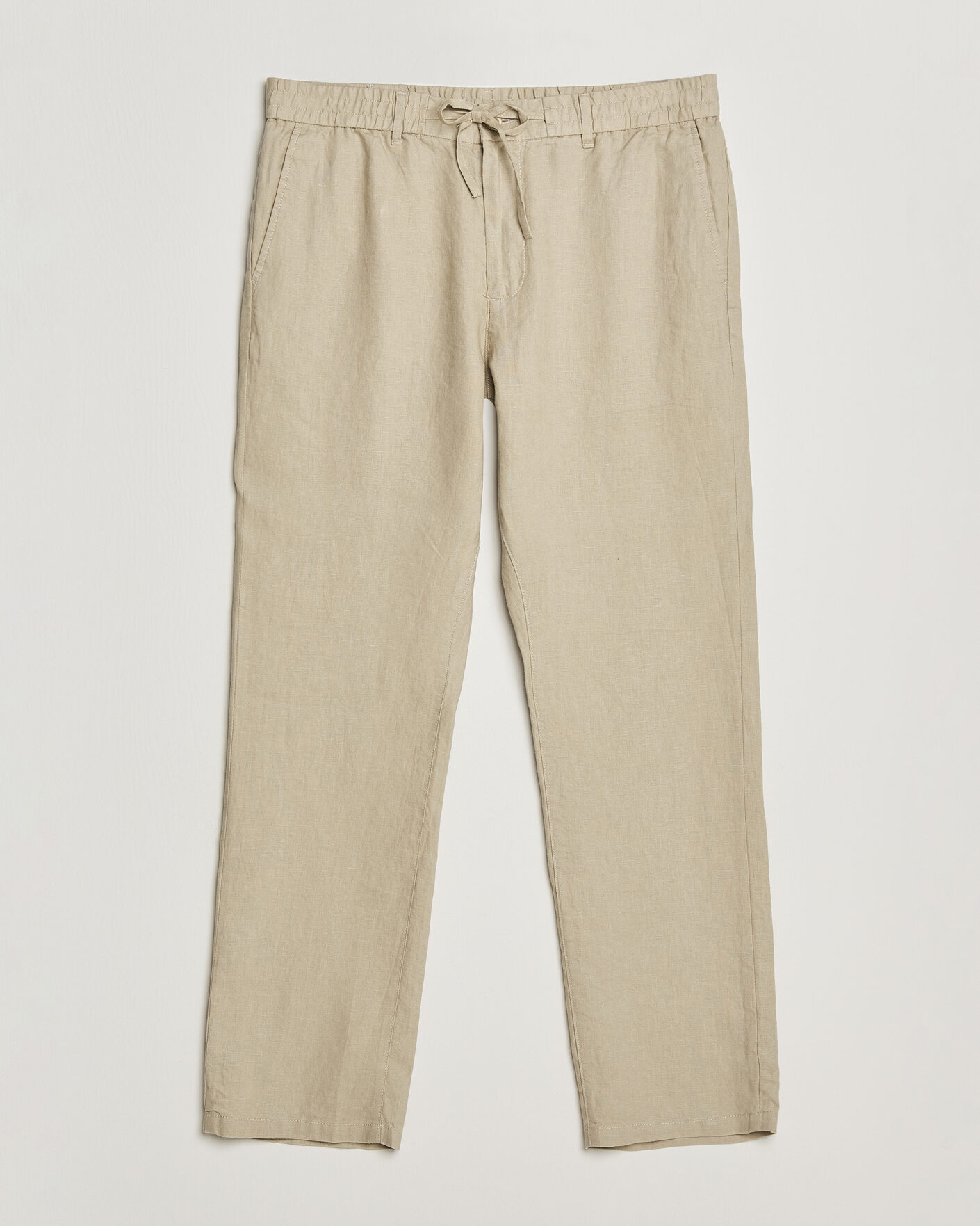 Mies | Housut | GANT | Regular Fit Linen Drawstring Pants Oat Beige