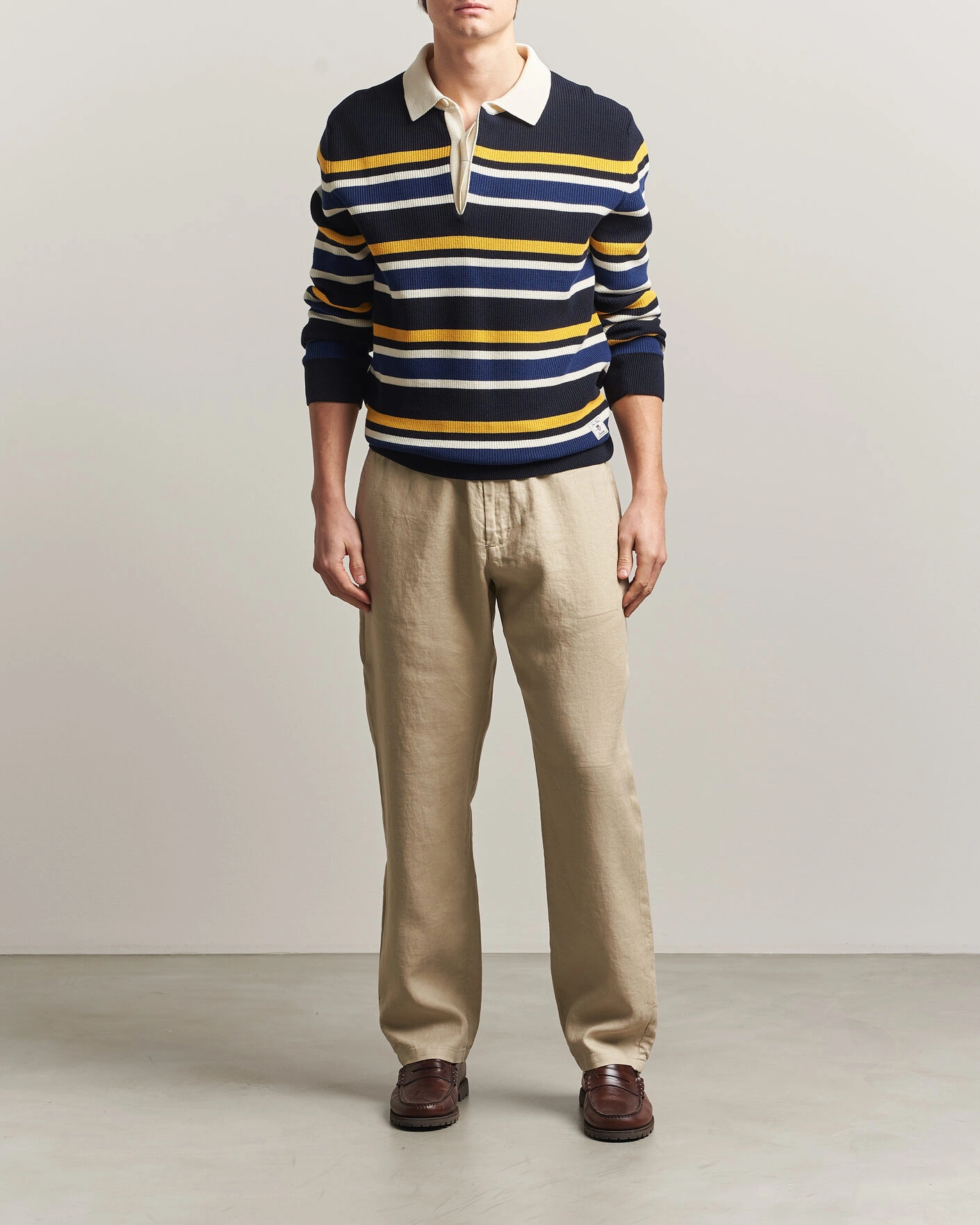 Mies | Housut | Gant | Regular Fit Linen Drawstring Pants Oat Beige