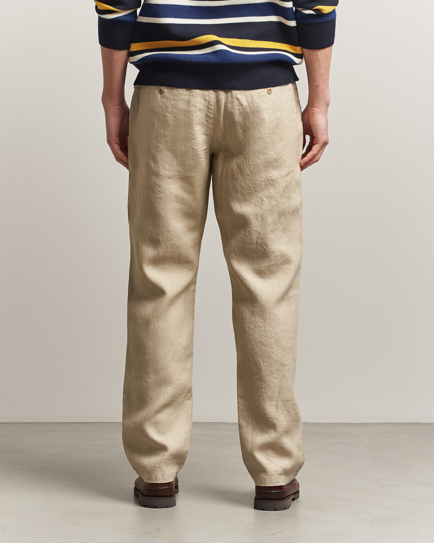 Mies | Housut | GANT | Regular Fit Linen Drawstring Pants Oat Beige