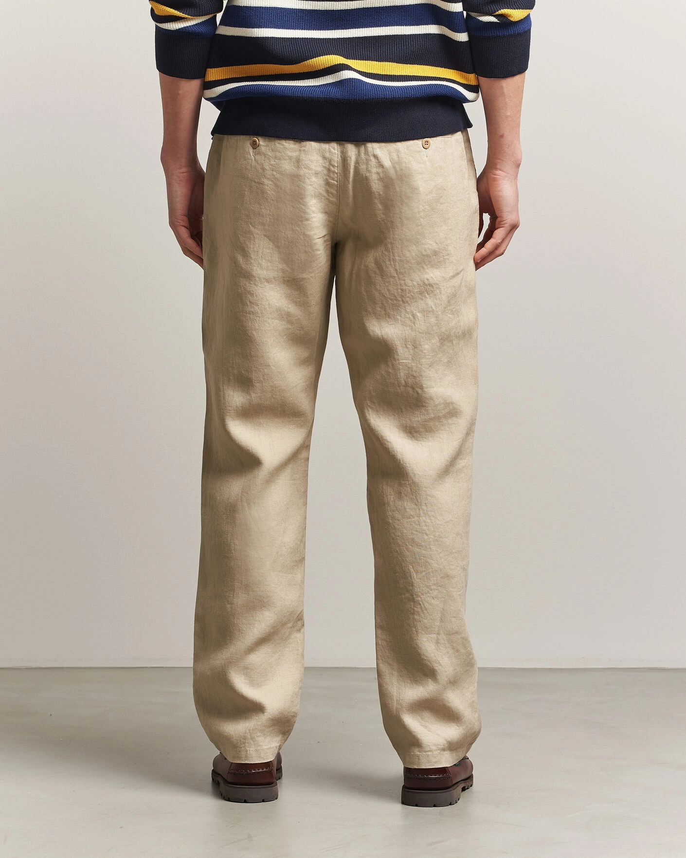 Mies | Housut | Gant | Regular Fit Linen Drawstring Pants Oat Beige