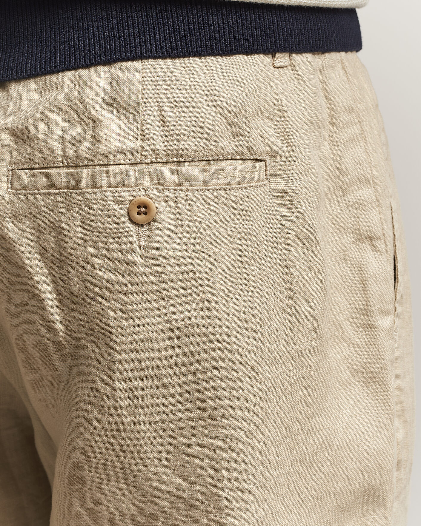 Mies | Housut | Gant | Regular Fit Linen Drawstring Pants Oat Beige
