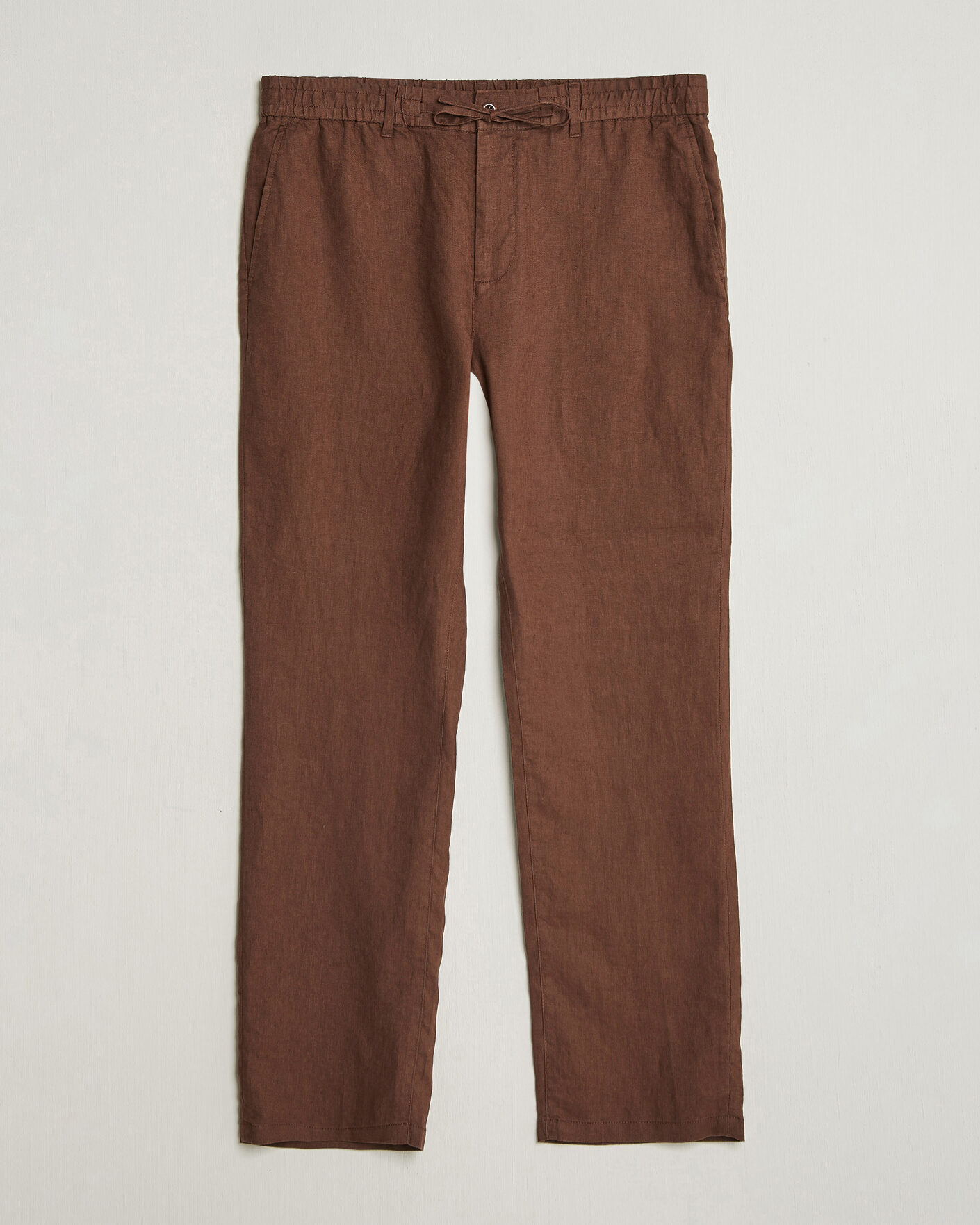 Mies | Housut | Gant | Regular Fit Linen Drawstring Pants Mahogany Brown