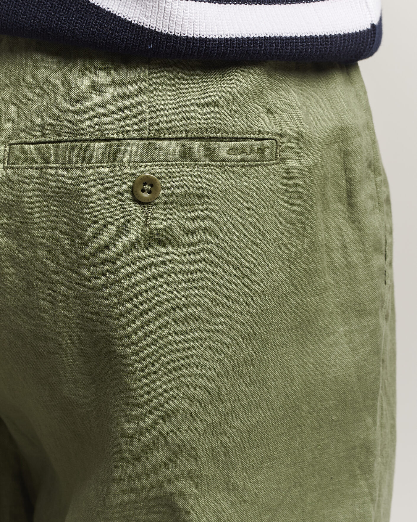 Mies | Housut | Gant | Regular Fit Linen Drawstring Pants Dry Herb Green