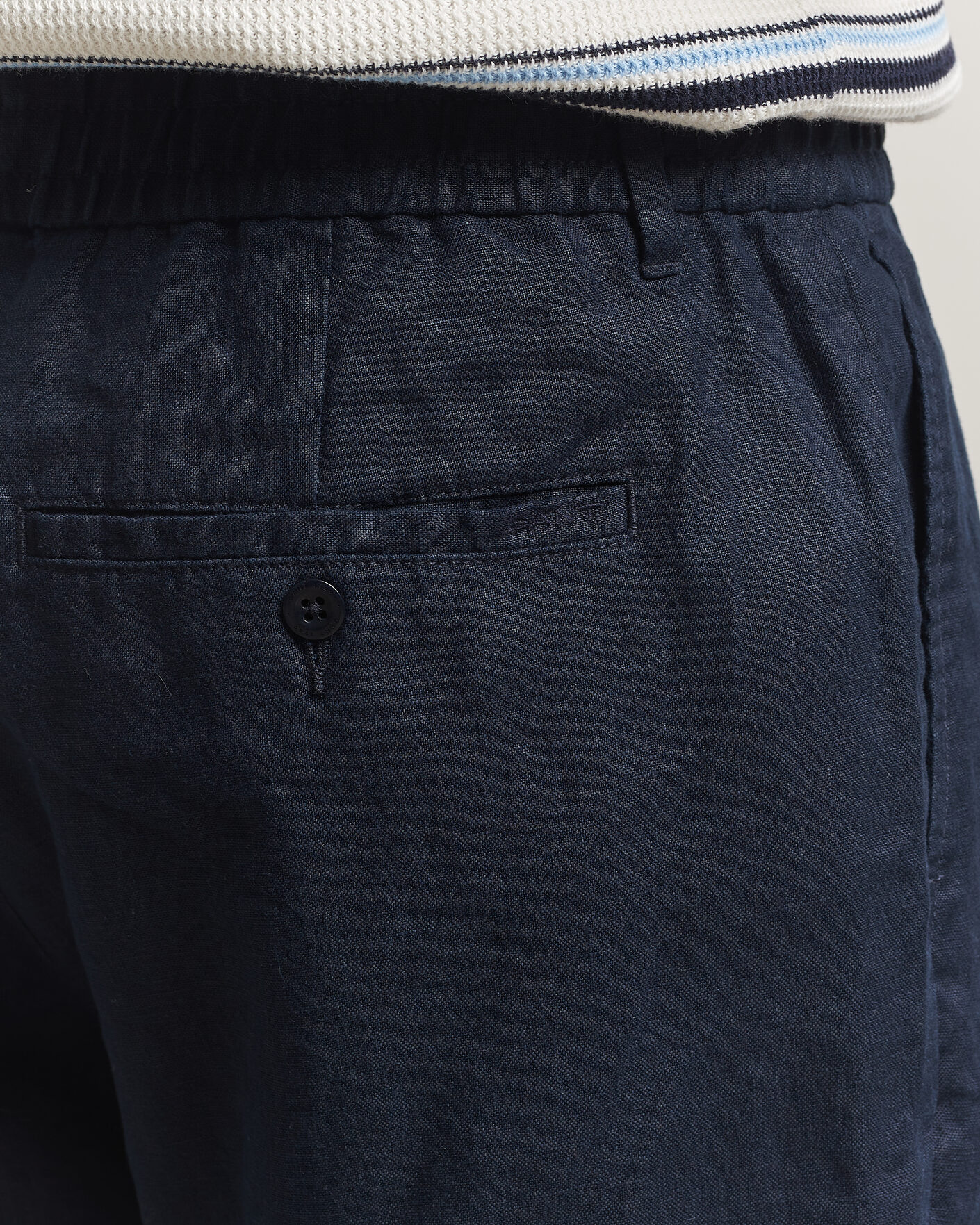 Mies | Housut | Gant | Regular Fit Linen Drawstring Pants Evening Blue